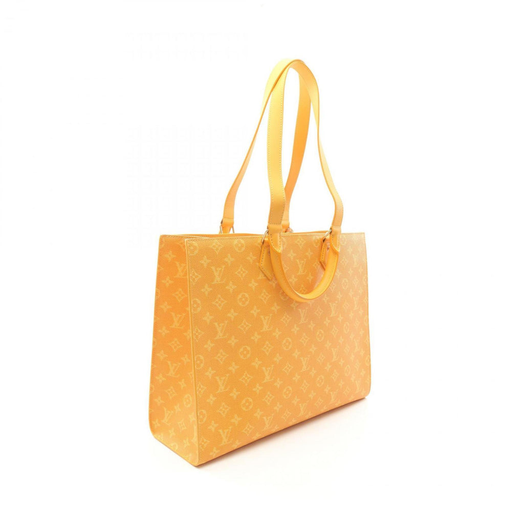 Louis Vuitton Yellow Coated Canvas Leather Tote Bag (Pre-Owned)