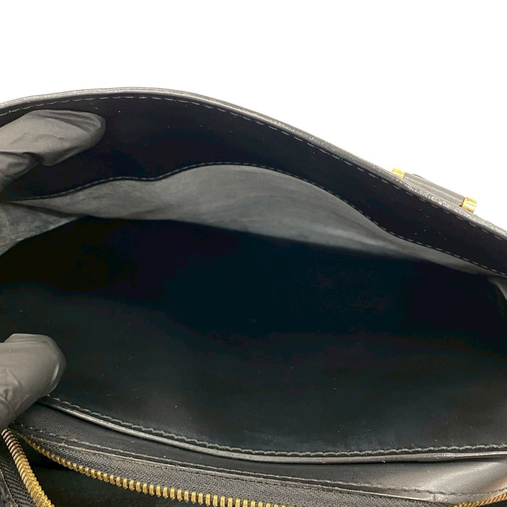 Louis Vuitton Black Leather Handbag Tote Bag (Pre-Owned)