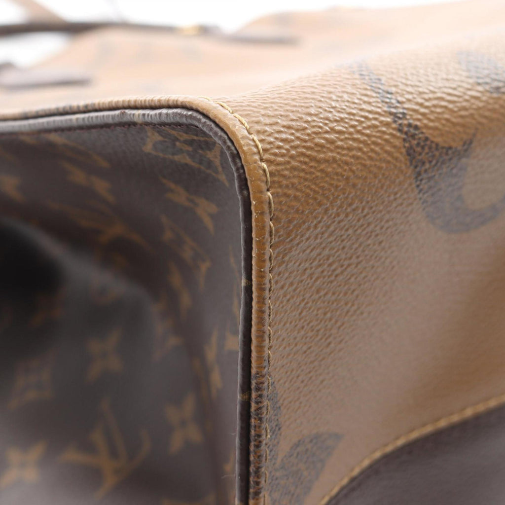 Louis Vuitton Beige Brown Coated Canvas Tote Bag (Pre-Owned)