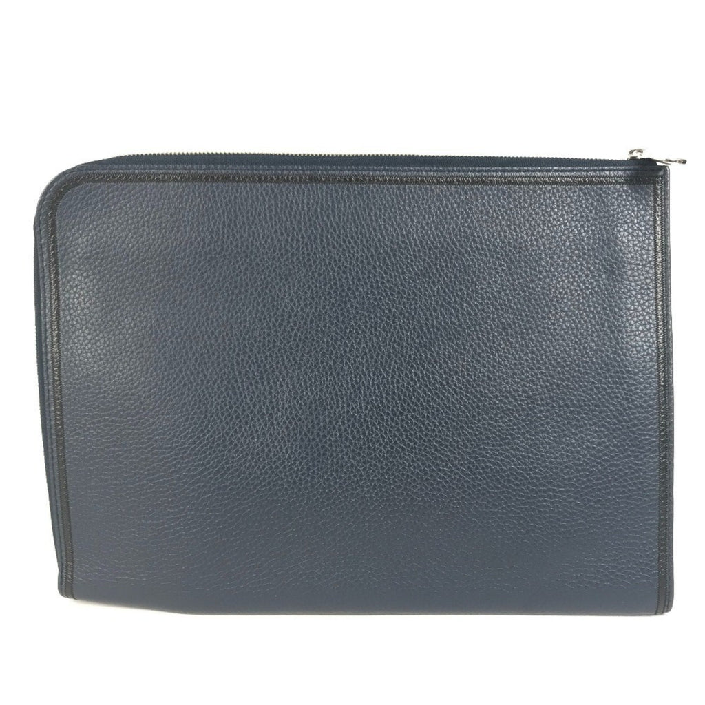 Louis Vuitton Black Navy Leather Clutch Bag Pochette Pouch (Pre-Owned)