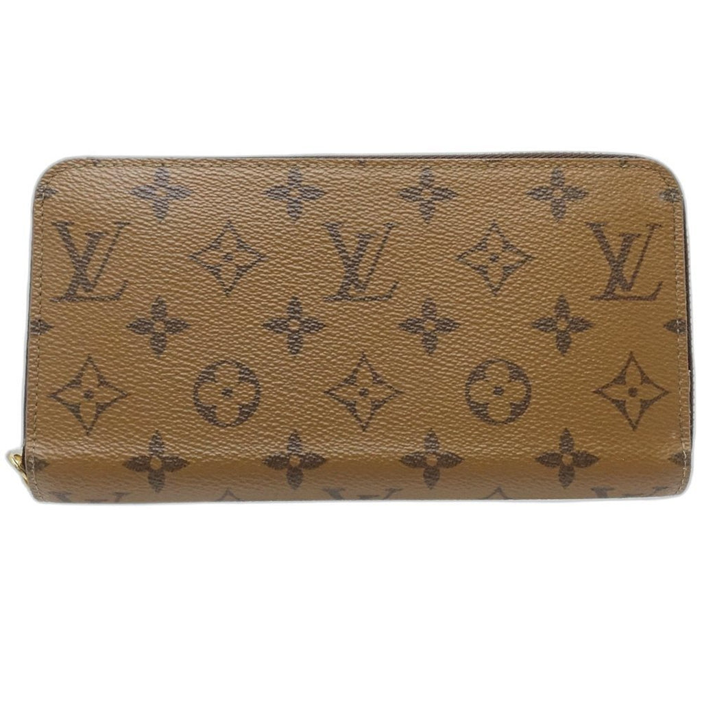 Louis Vuitton Monogram Reverse Brown Leather Long Wallet (Bi-Fold) (Pre-Owned)