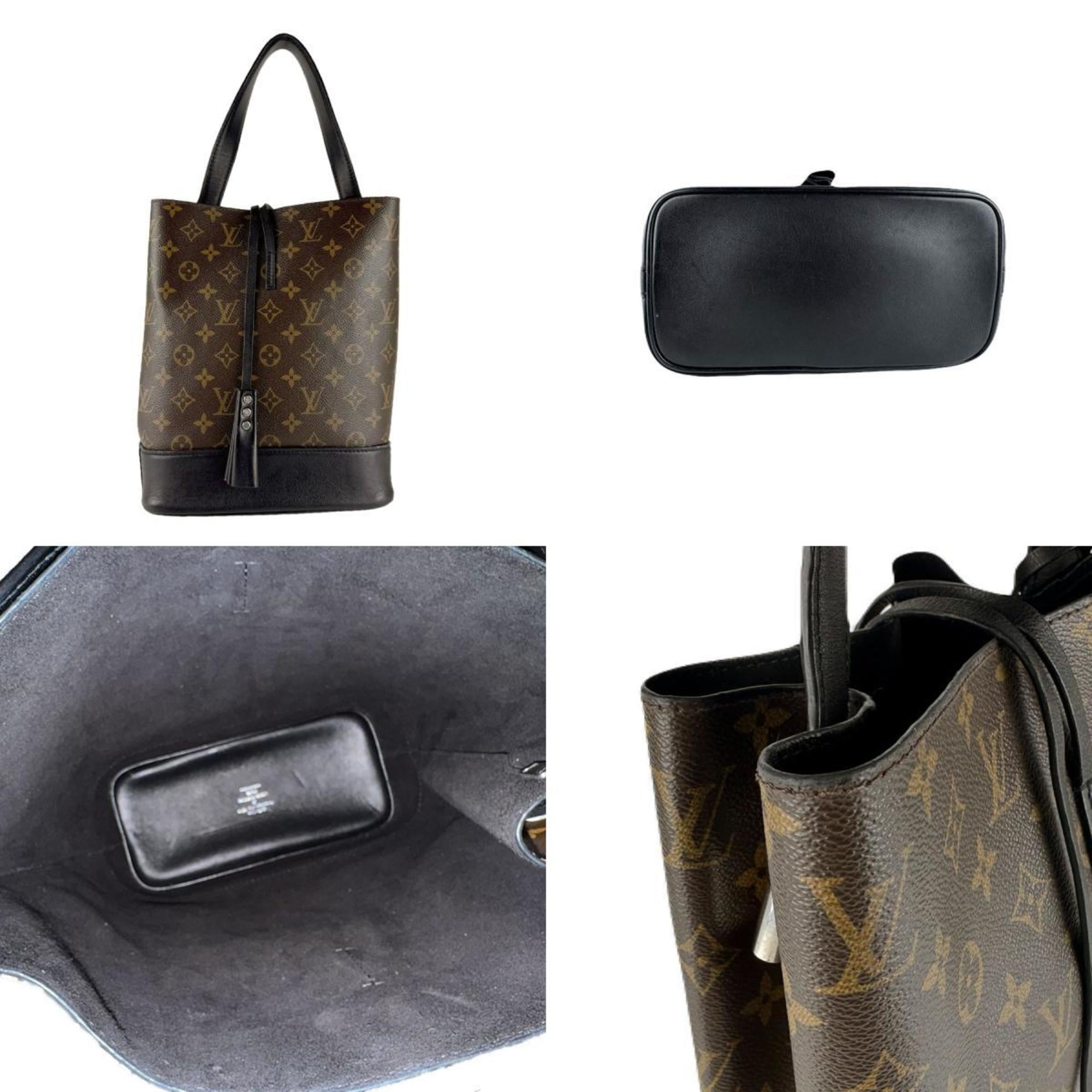 Louis Vuitton Black Brown Monogram Leather Handbag (Pre-Owned)