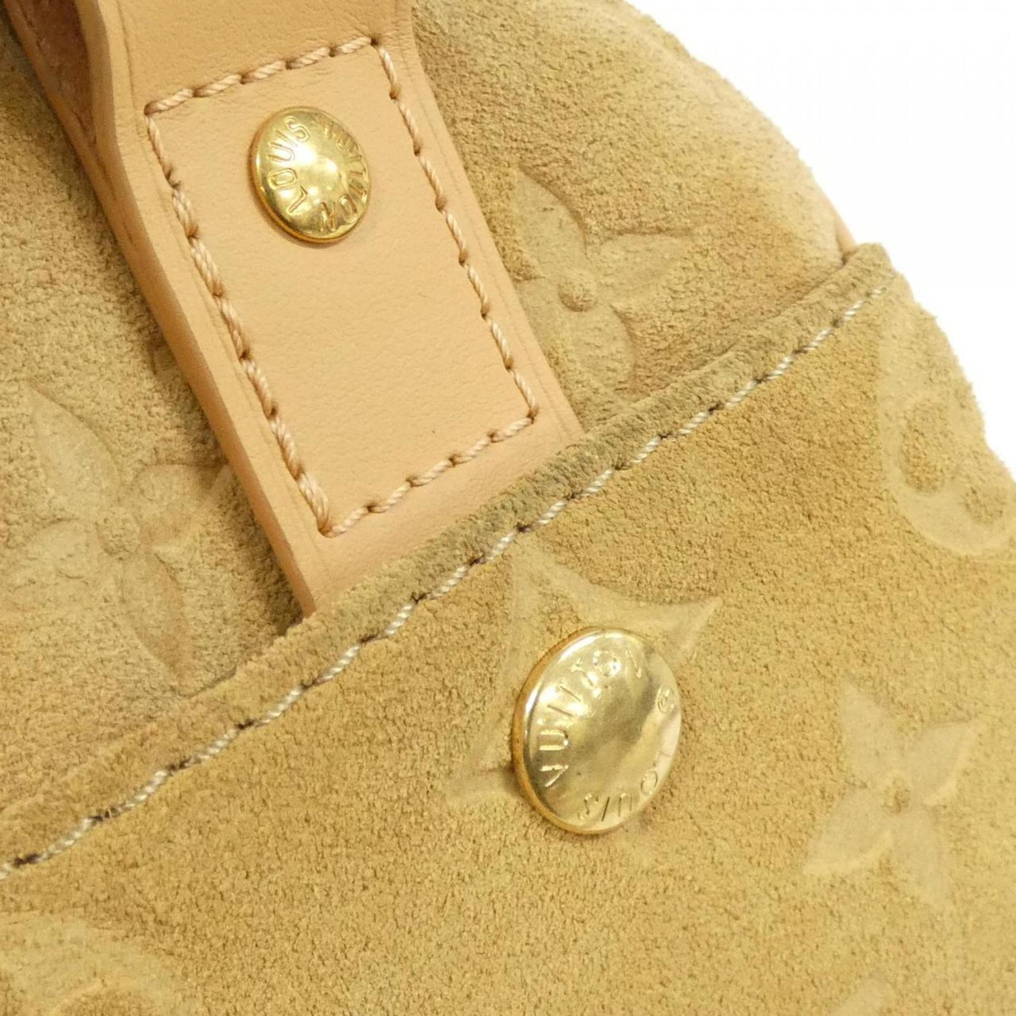 Louis Vuitton Beige Leather Coated Canvas Boston Bag (Pre-Owned)