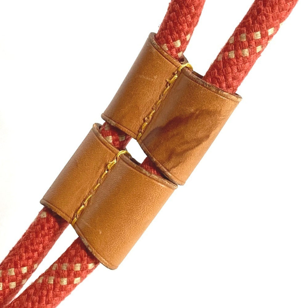 Louis Vuitton Orange Leather Canvas Shoulder Bag (Pre-Owned)