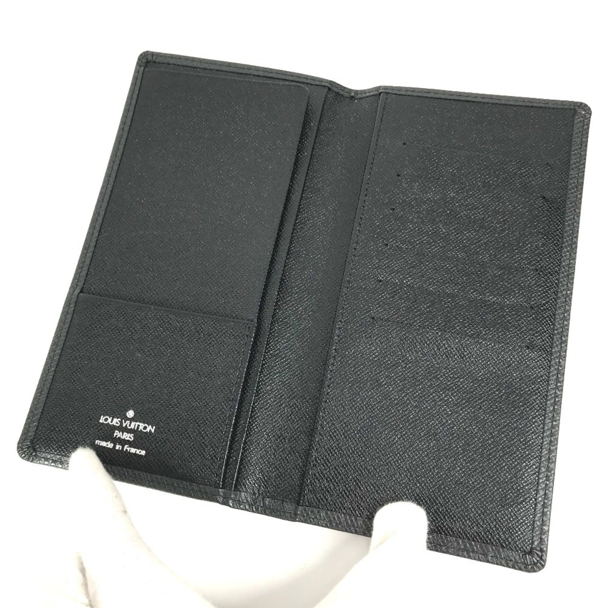 Louis Vuitton Taiga Ardoise Black Taiga Leather Long Wallet (Bi-Fold) (Pre-Owned)