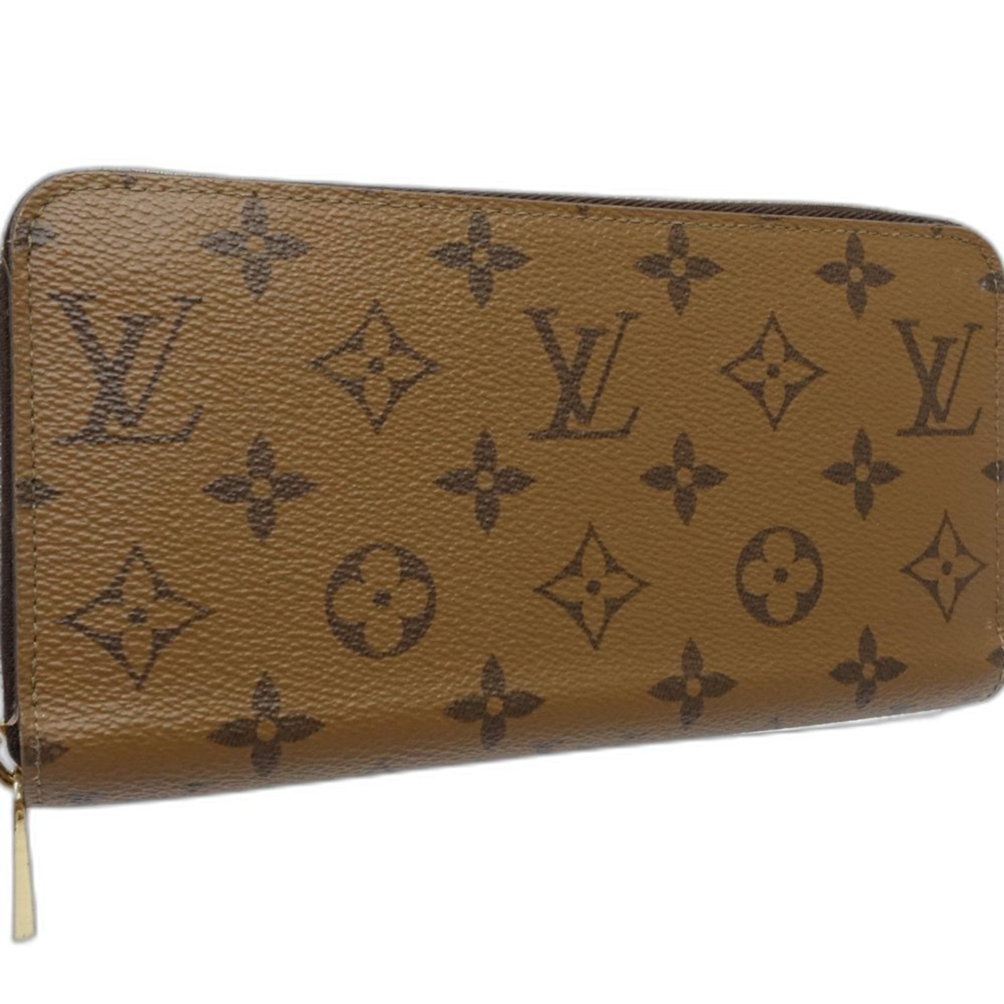 Louis Vuitton Monogram Reverse Brown Leather Long Wallet (Bi-Fold) (Pre-Owned)