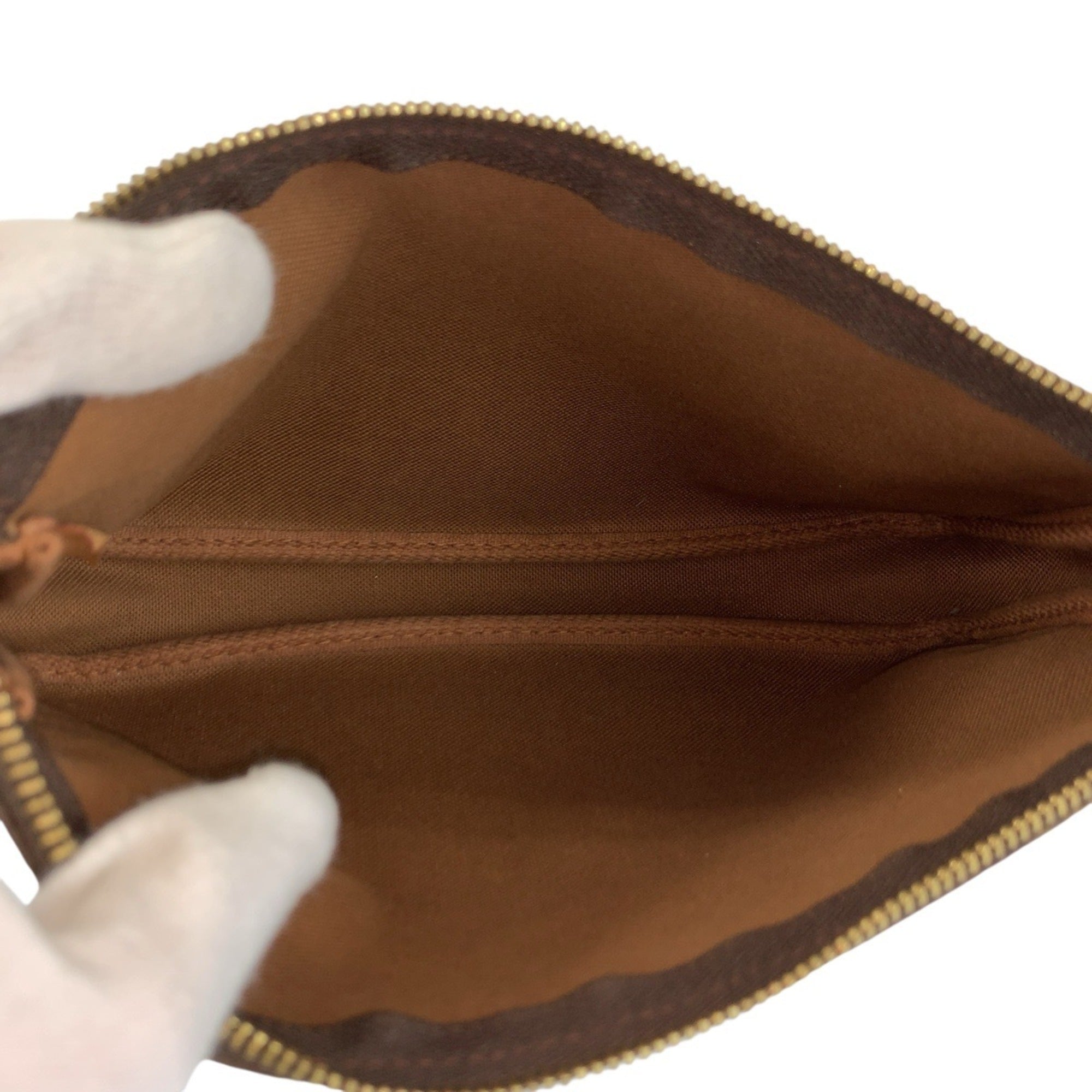 Louis Vuitton Brown Pvc Leather Handbag Pochette Pouch (Pre-Owned)