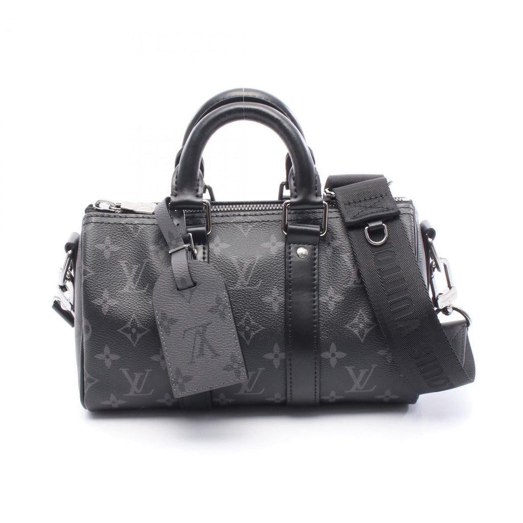 Louis Vuitton Black Gray Pvc Coated Canvas Monogram Eclipse Leather Handbag (Pre-Owned)
