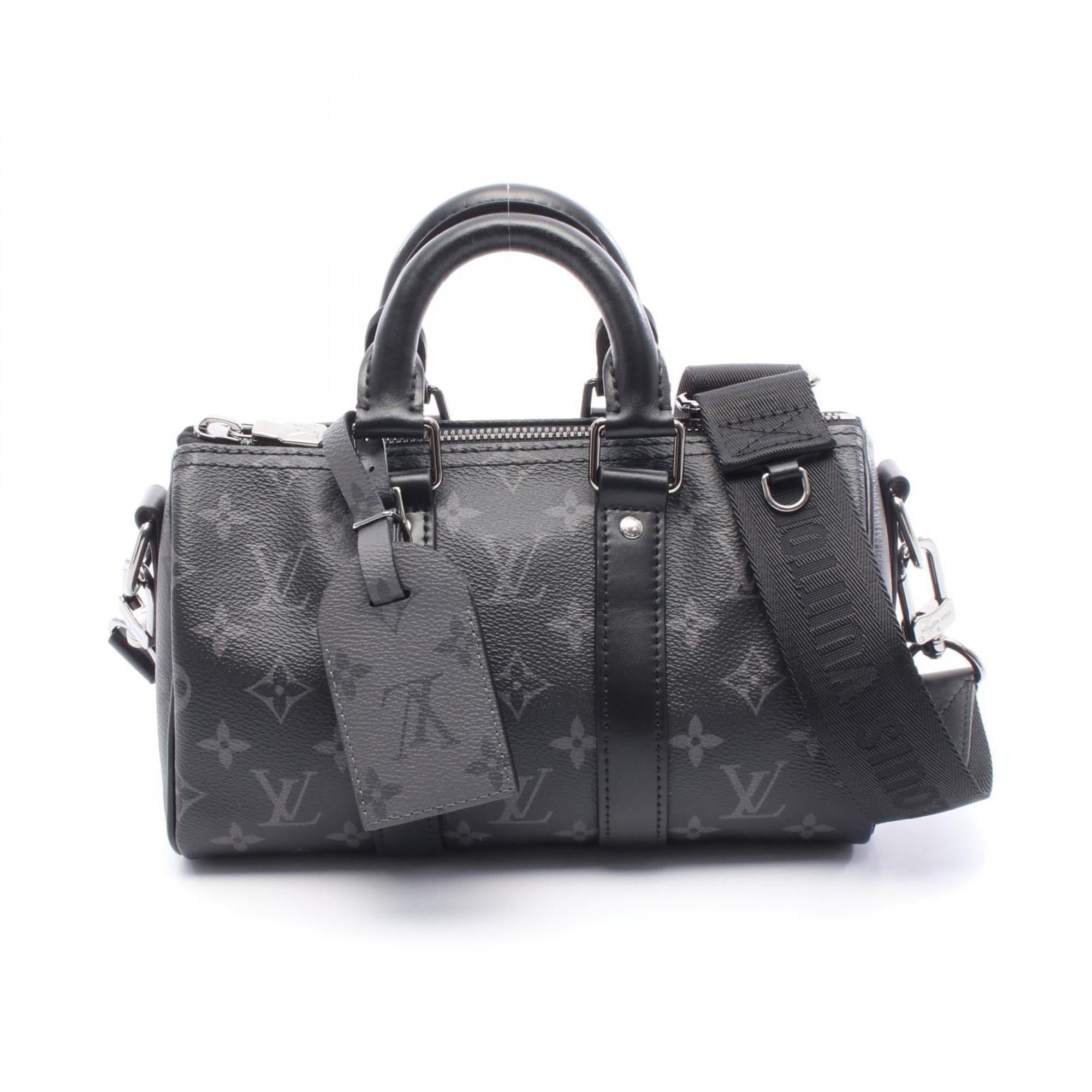 Louis Vuitton Black Gray Pvc Coated Canvas Monogram Eclipse Leather Handbag (Pre-Owned)