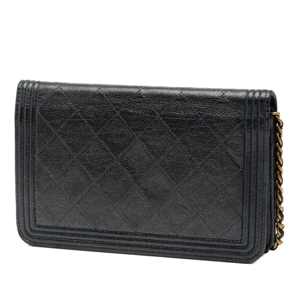 Boy Wallet on Chain Quilted Caviar