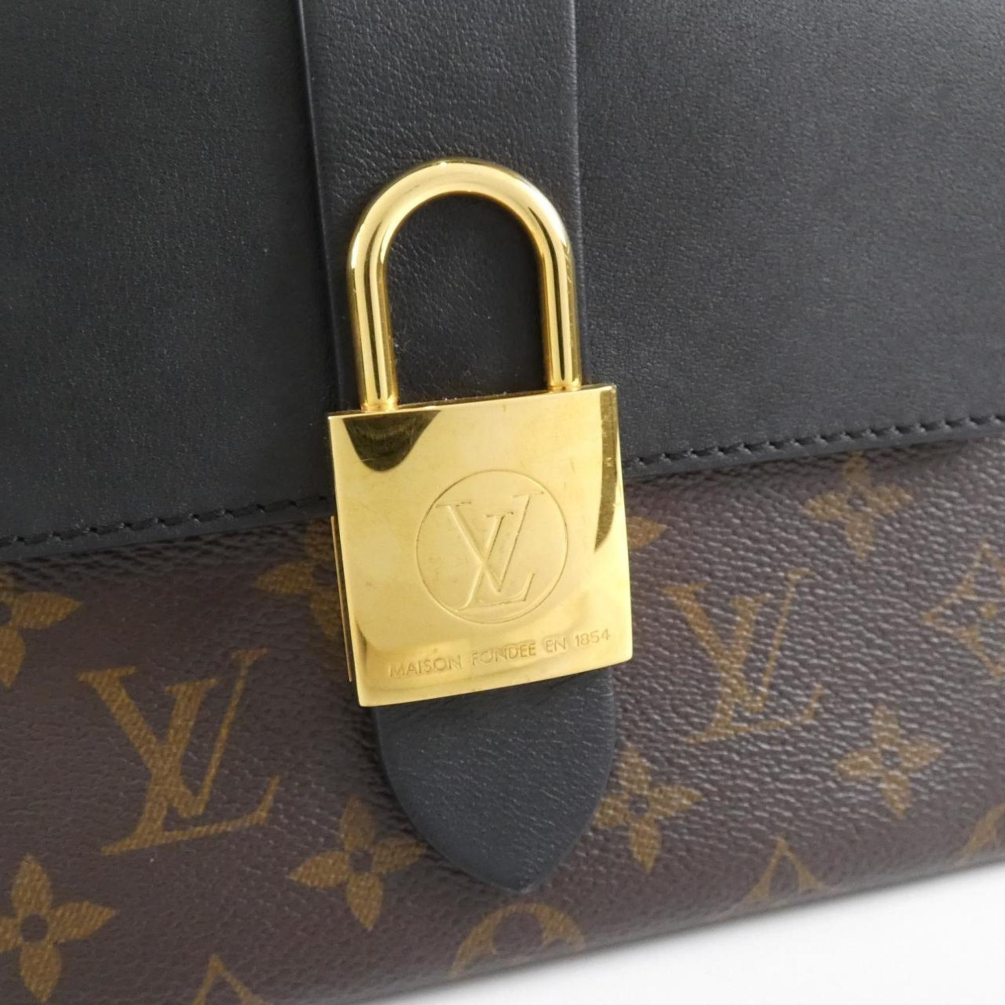 Louis Vuitton Black Marron Coated Canvas Leather Handbag (Pre-Owned)