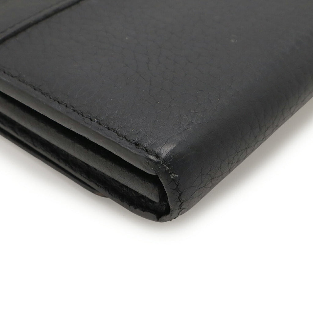 Louis Vuitton Black Noir Leather Long Wallet (Bi-Fold) (Pre-Owned)