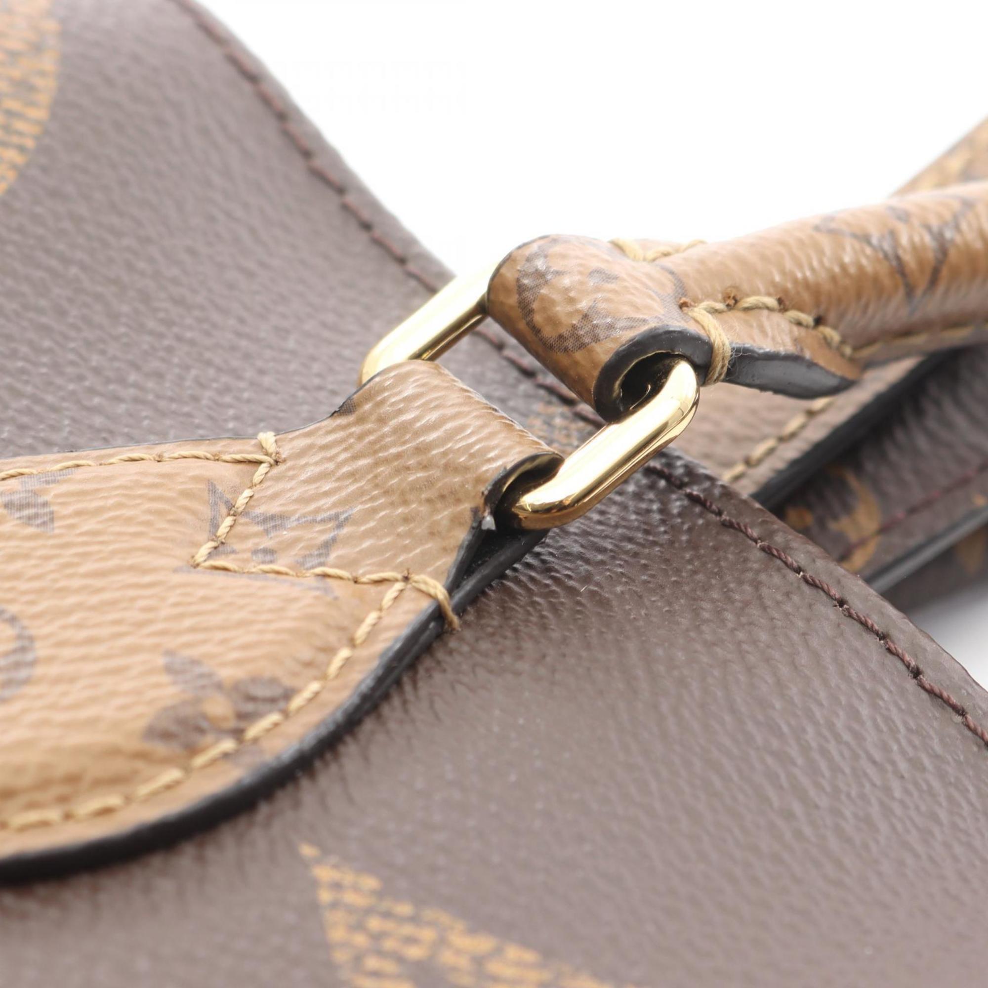 Louis Vuitton Beige Brown Coated Canvas Tote Bag (Pre-Owned)
