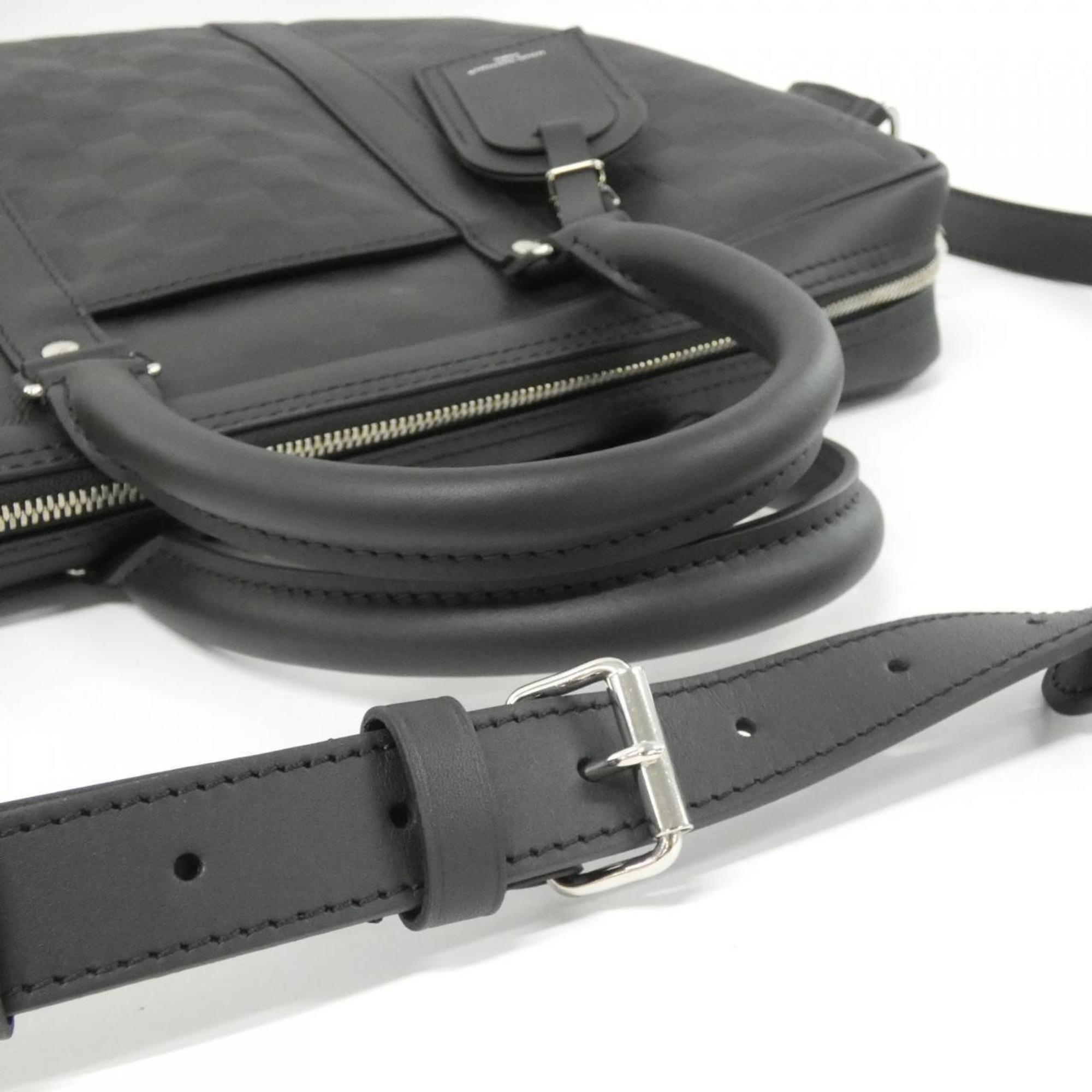 Louis Vuitton Black Leather Briefcase Handbag (Pre-Owned)