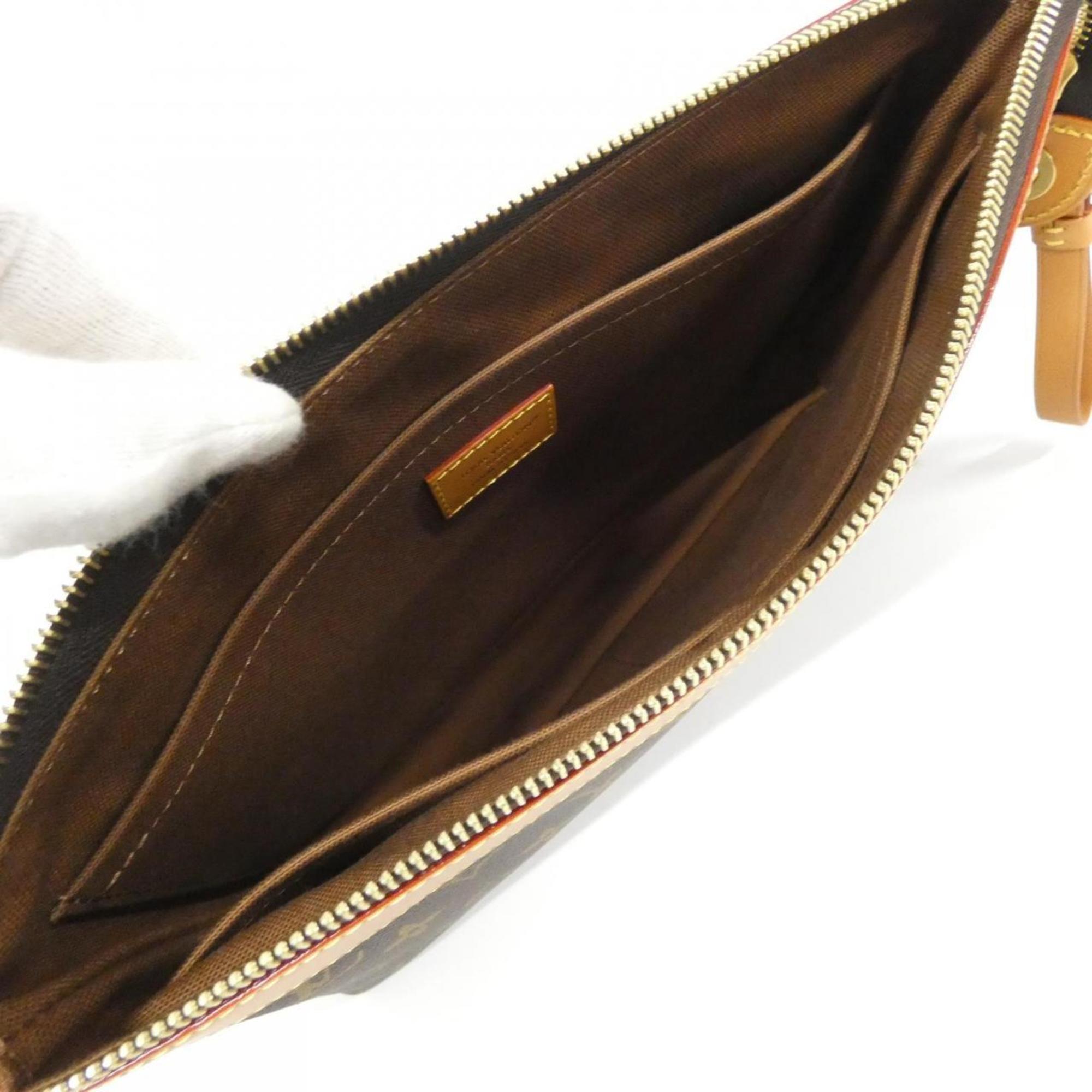 Louis Vuitton Monogram Marron Coated Canvas Pochette (Pre-Owned)