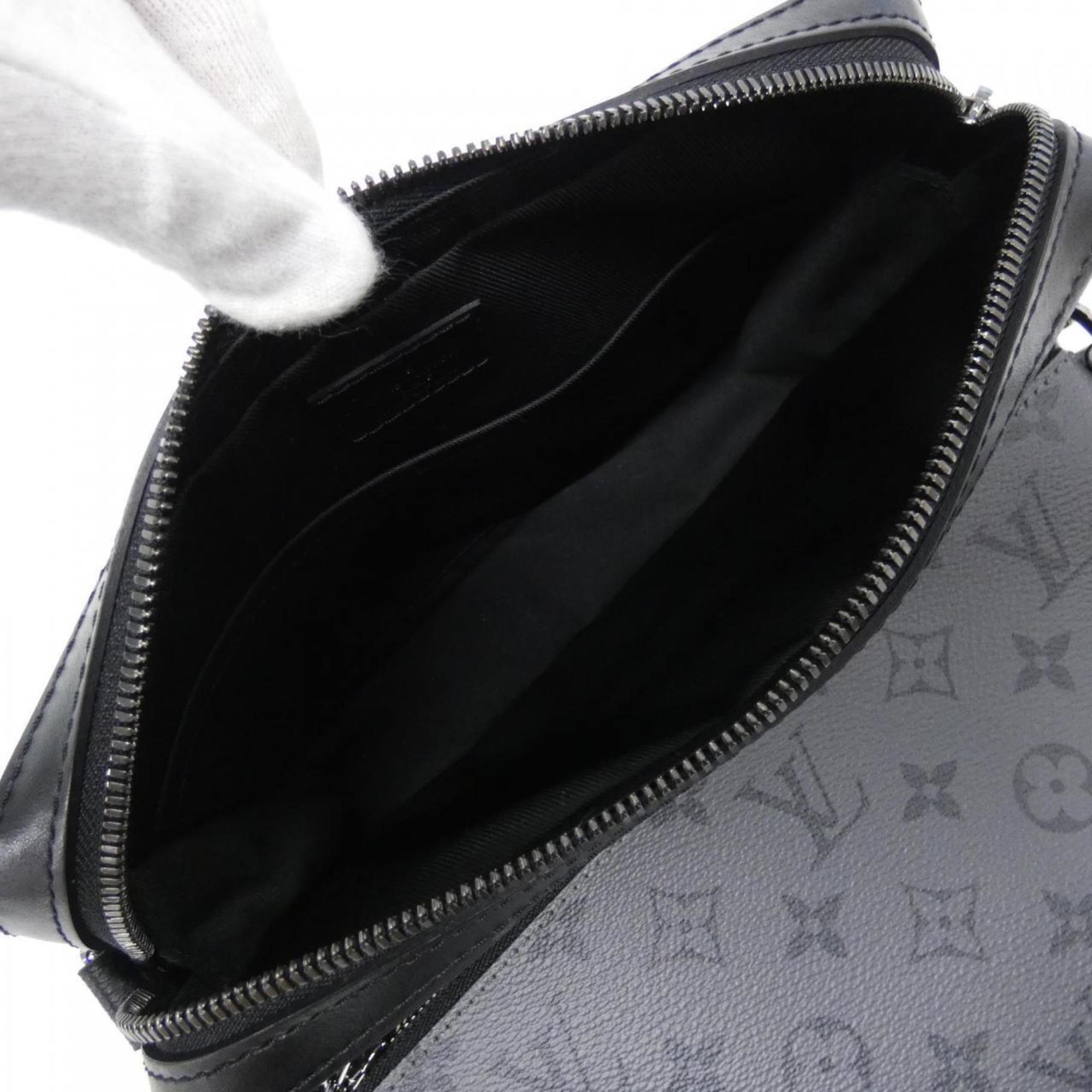 Louis Vuitton Black Gris Coated Canvas Shoulder Bag (Pre-Owned)