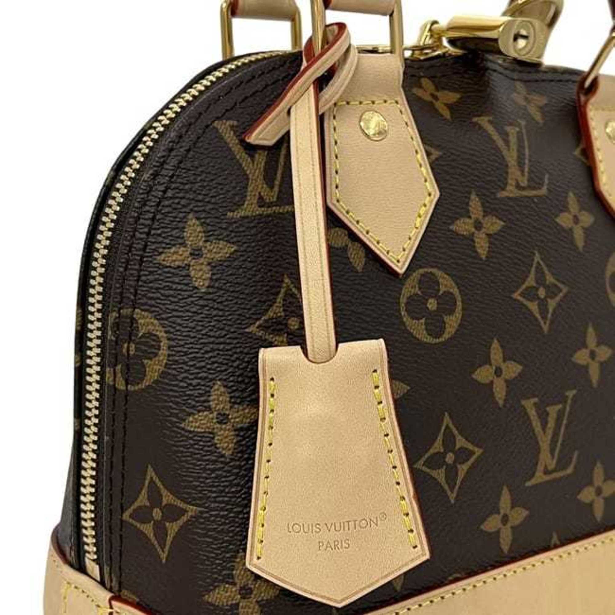 Louis Vuitton Brown Monogram Canvas Leather Handbag Shoulder Bag (Pre-Owned)