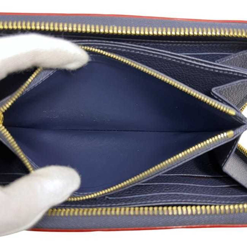 Louis Vuitton Monogram Empreinte Marine Rouge Navy Leather Long Wallet (Bi-Fold) (Pre-Owned)
