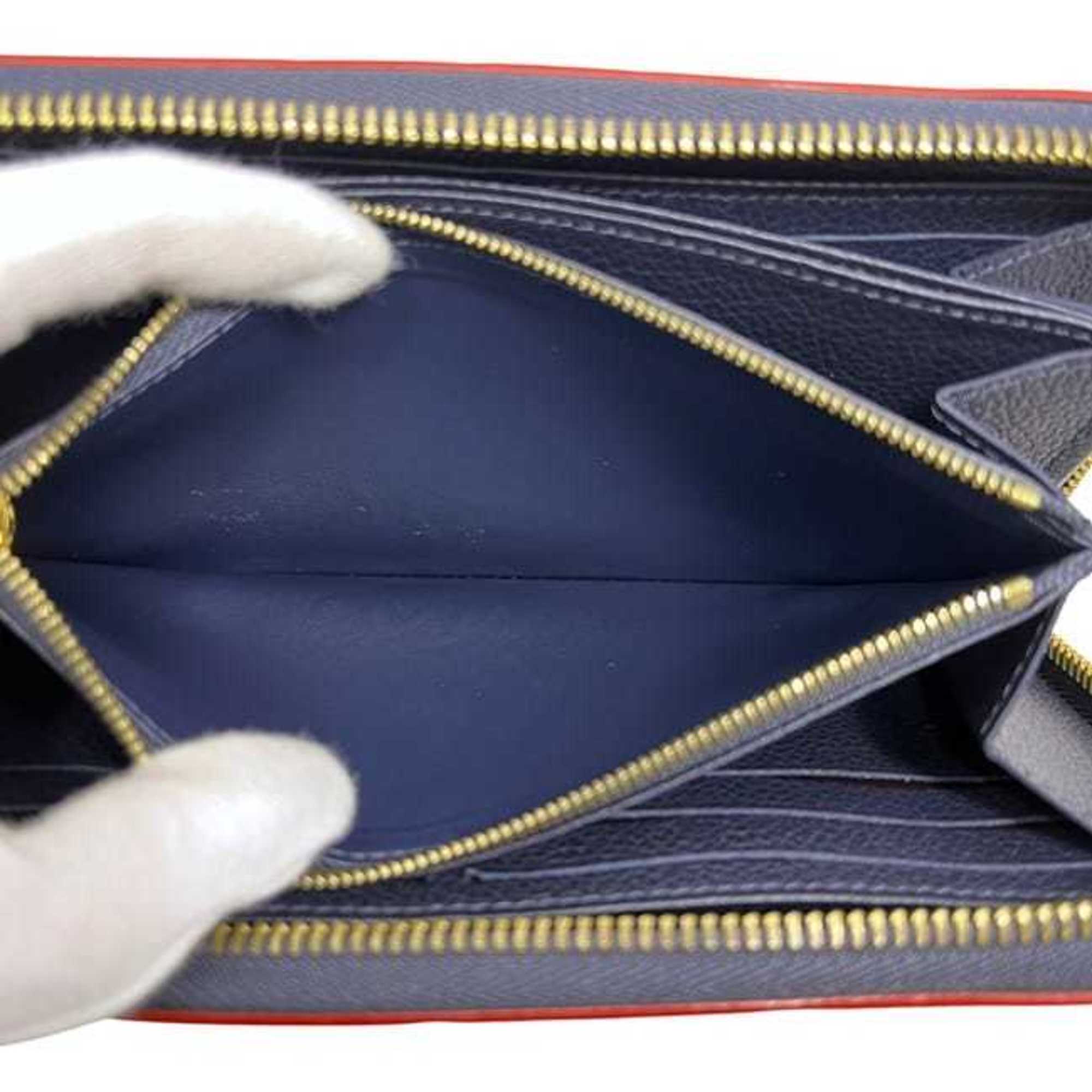 Louis Vuitton Monogram Empreinte Marine Rouge Navy Leather Long Wallet (Bi-Fold) (Pre-Owned)