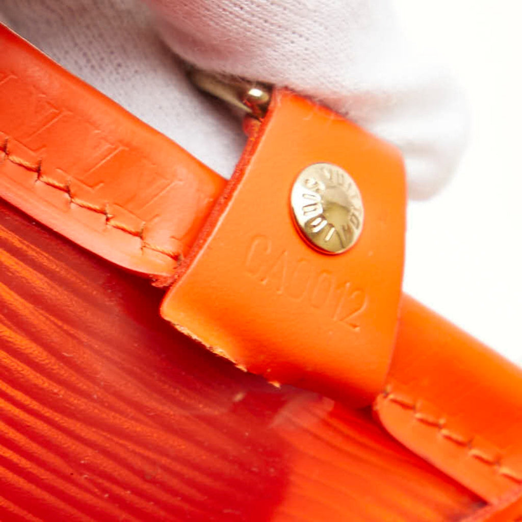 Louis Vuitton Orange Vinyl Leather Handbag (Pre-Owned)