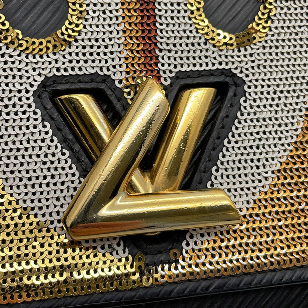 Louis Vuitton Black Noir Spangles Epi Leather Chain/Shoulder Wallet (Pre-Owned)