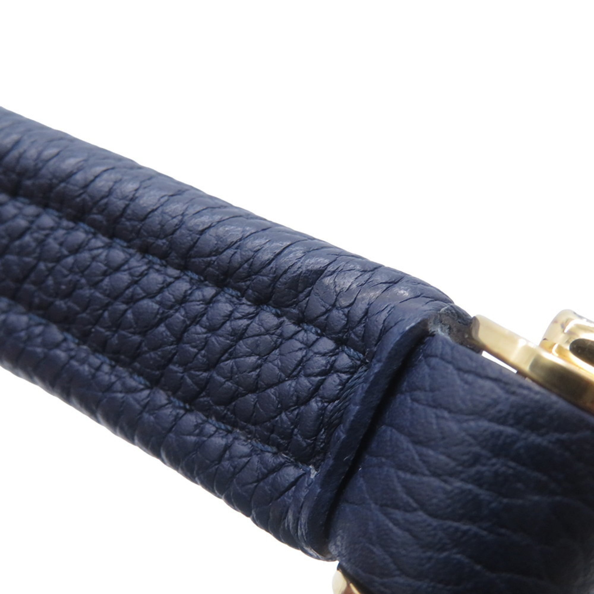 Louis Vuitton Monogram Navy Blue Leather Handbag (Pre-Owned)