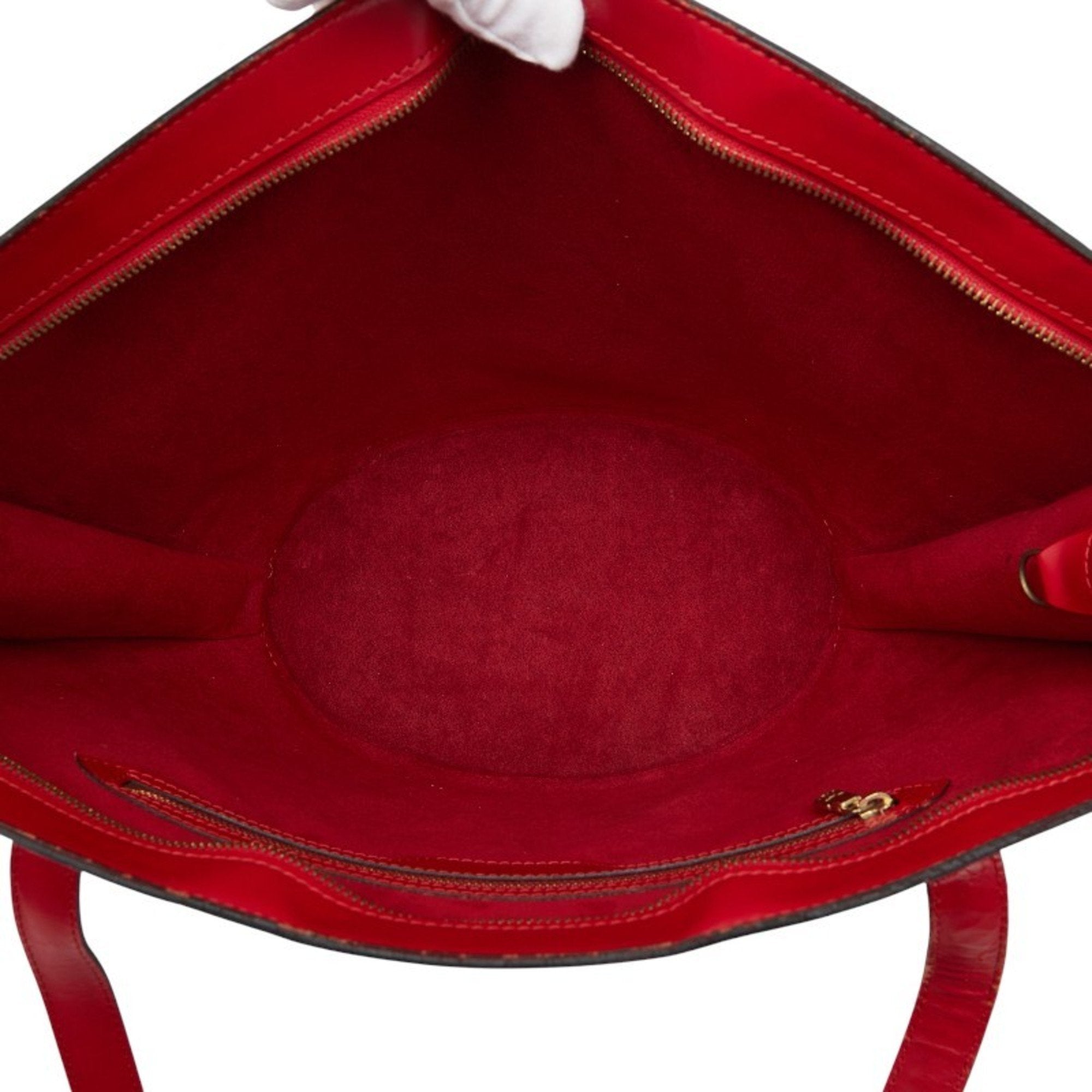 Louis Vuitton Castilian Red Leather Shoulder Bag Tote Bag (Pre-Owned)