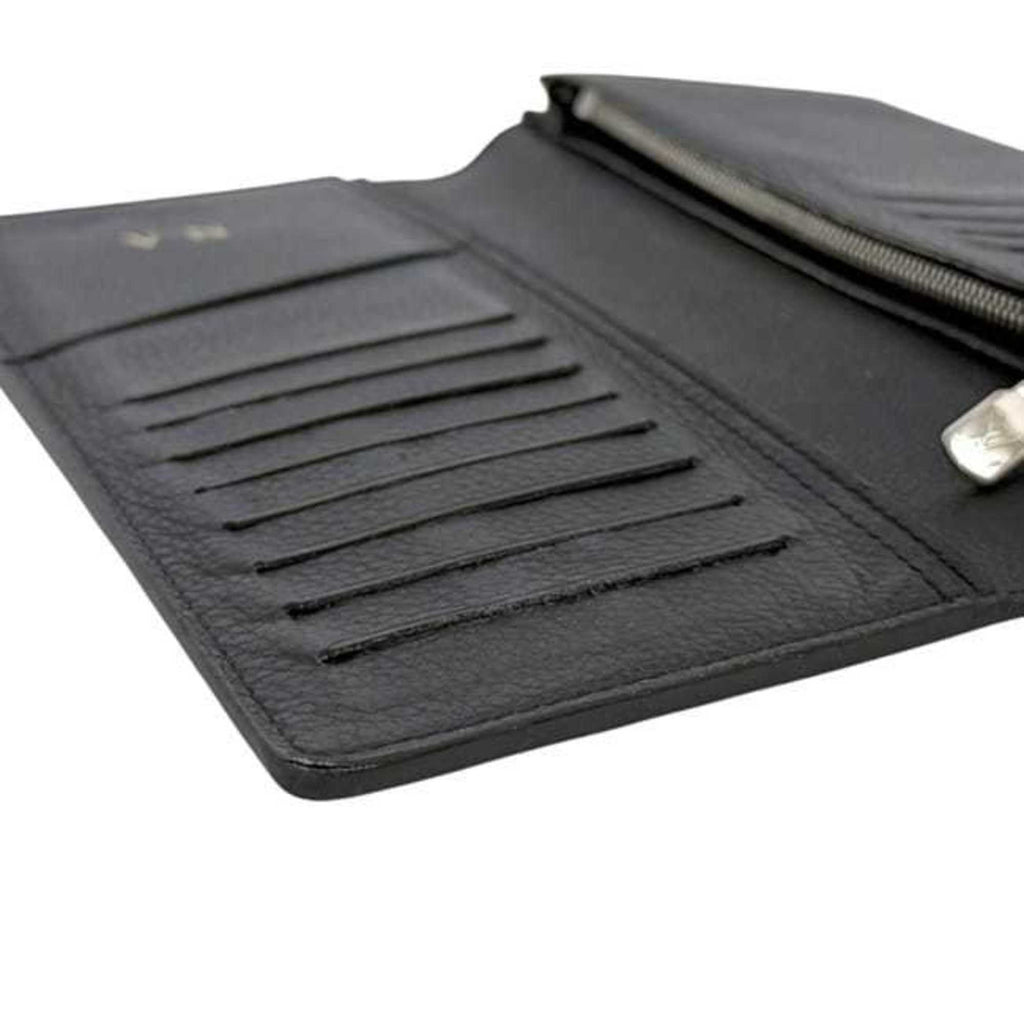Louis Vuitton Black Noir Leather Long Wallet (Bi-Fold) (Pre-Owned)