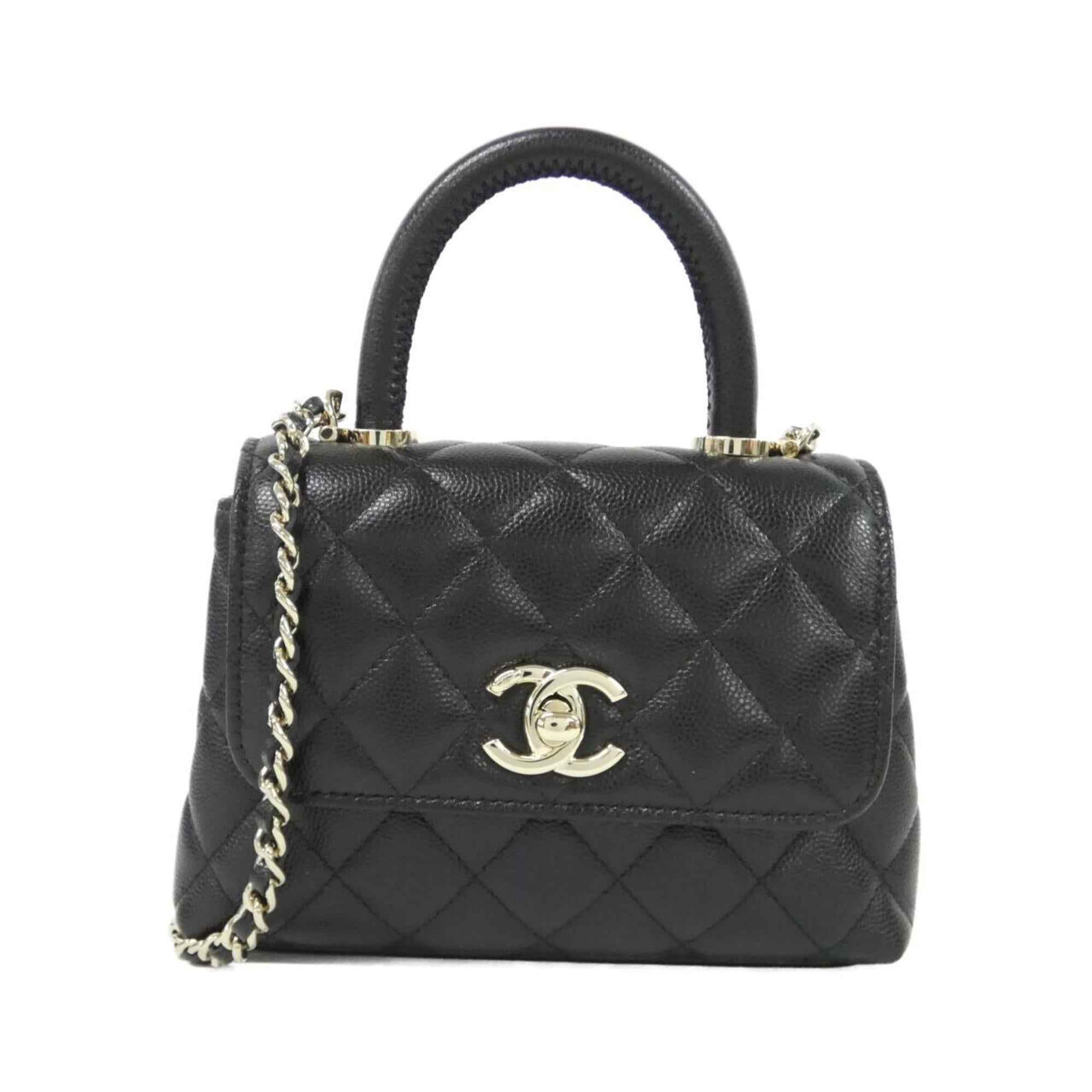 Coco Top Handle Bag Quilted Caviar Extra Mini