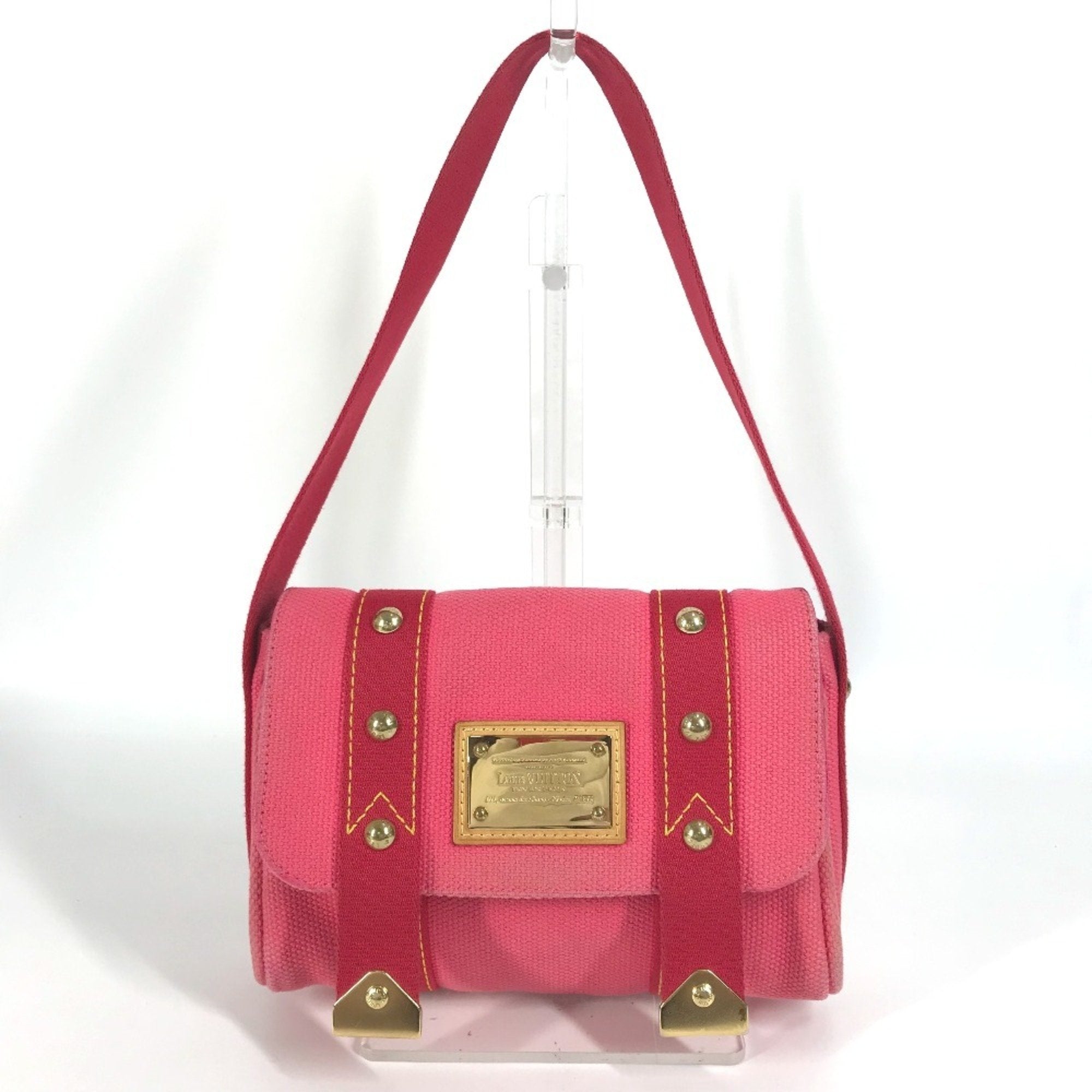 Louis Vuitton Pink Canvas Handbag Shoulder Bag (Pre-Owned)