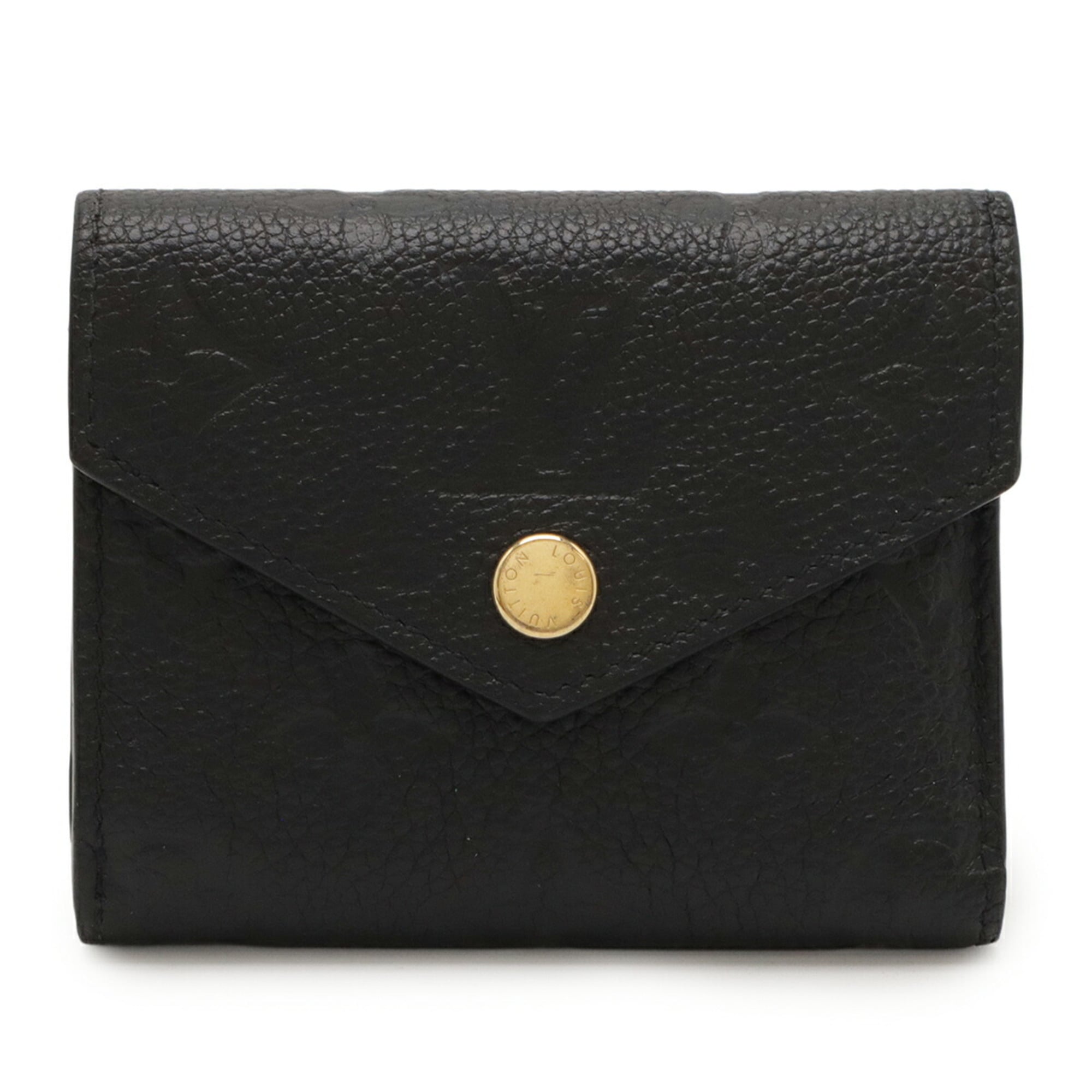 Louis Vuitton Black Noir Monogram Empreinte Leather Wallet (Tri-Fold) (Pre-Owned)
