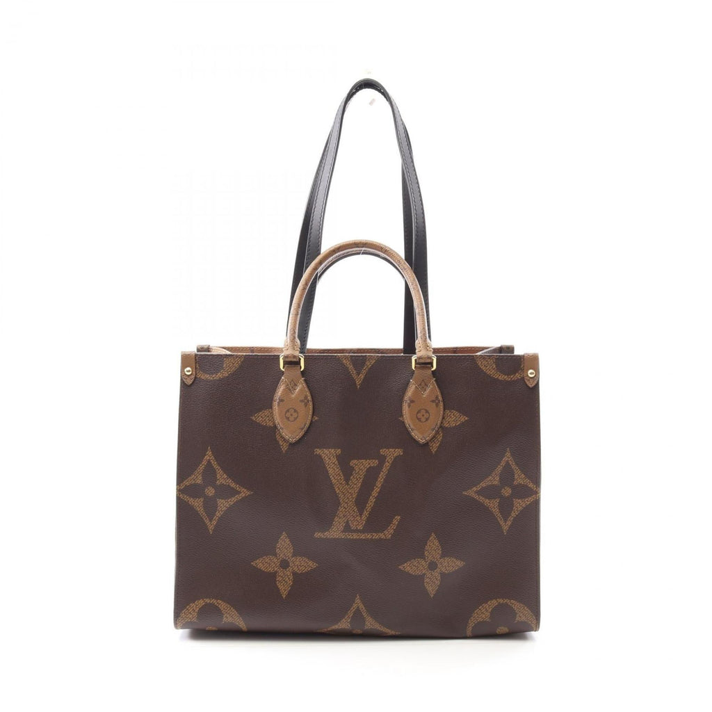 Louis Vuitton Beige Brown Coated Canvas Leather Tote Bag (Pre-Owned)