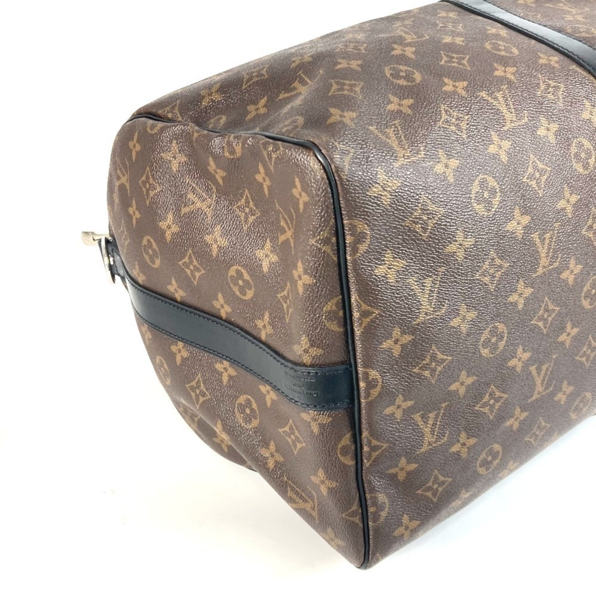 Louis Vuitton Monogram Macassar Black Brown Boston Bag Shoulder Bag (Pre-Owned)
