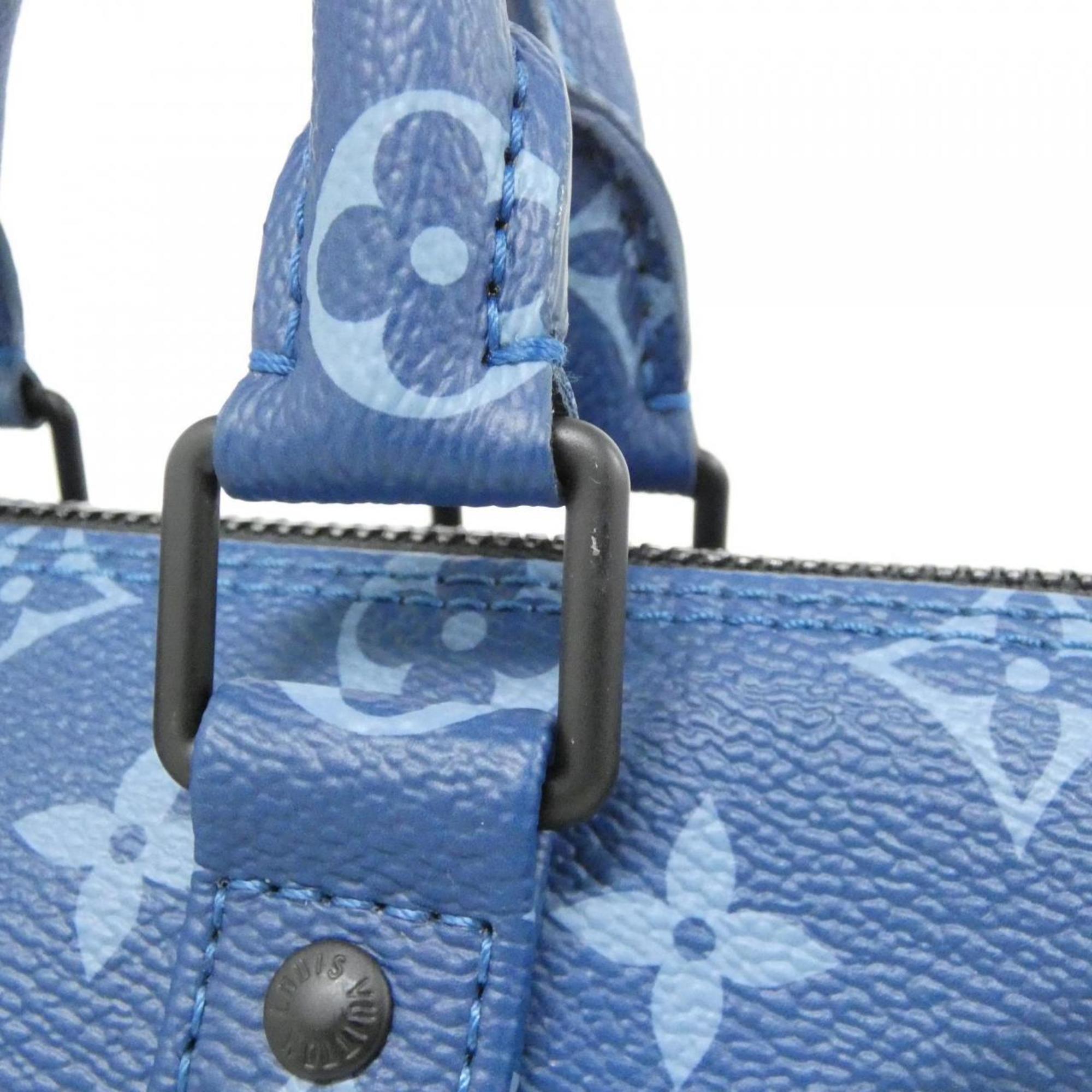 Louis Vuitton Blue Coated Canvas Boston Bag (Pre-Owned)