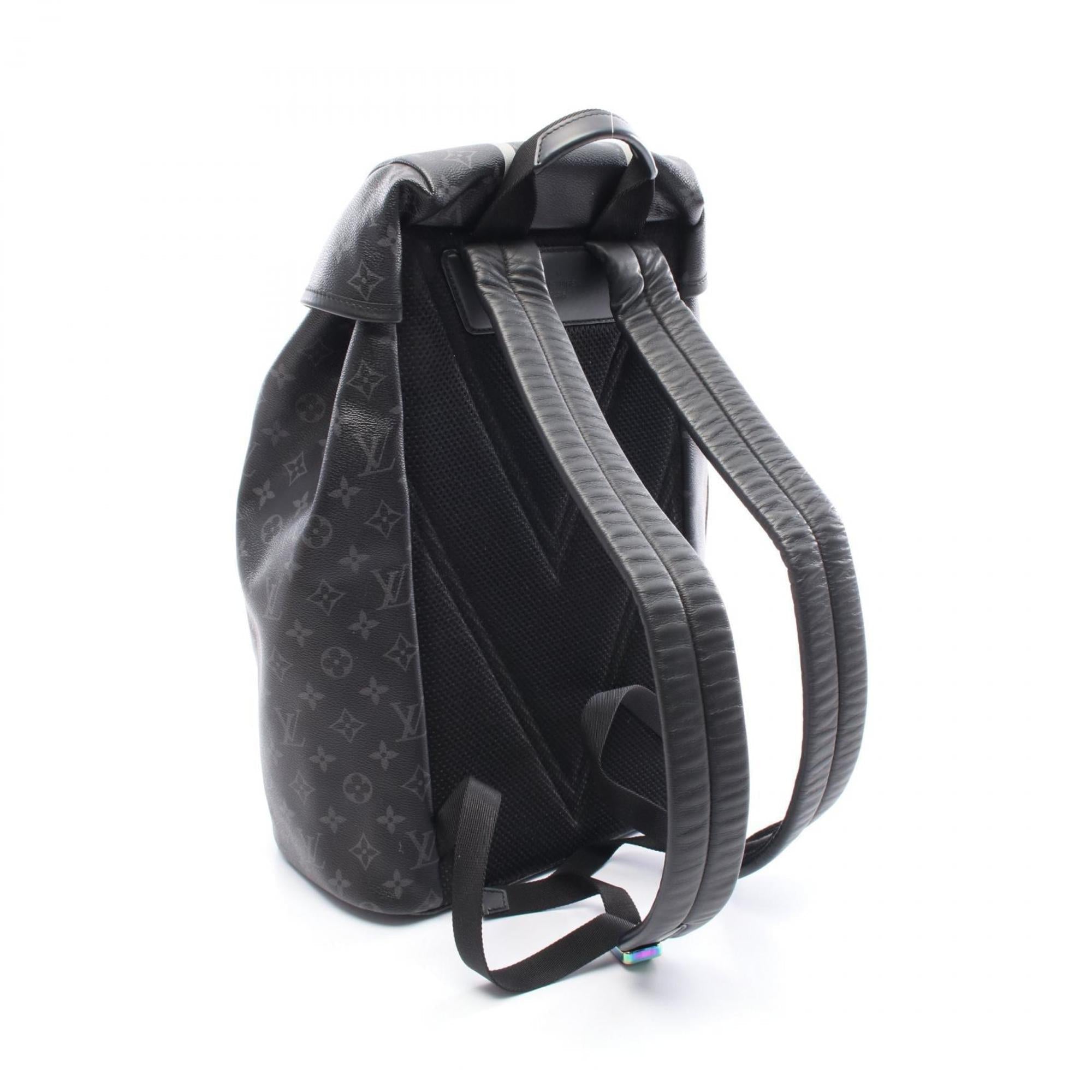 Louis Vuitton Black Coated Canvas Leather Backpack (Pre-Owned)