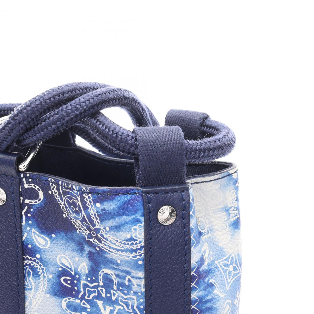 Louis Vuitton Blue Leather Coated Canvas Shoulder Bag (Pre-Owned)