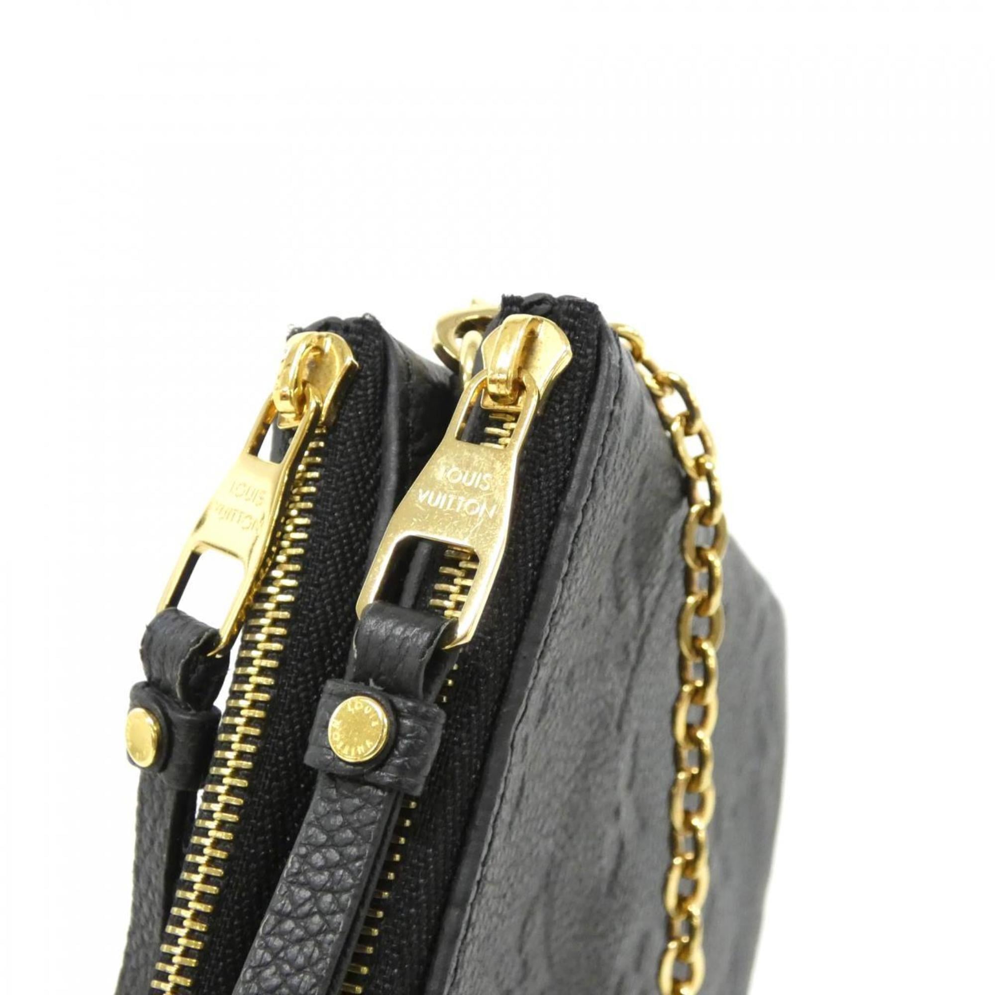 Louis Vuitton Black Leather Pochette Shoulder Bag (Pre-Owned)