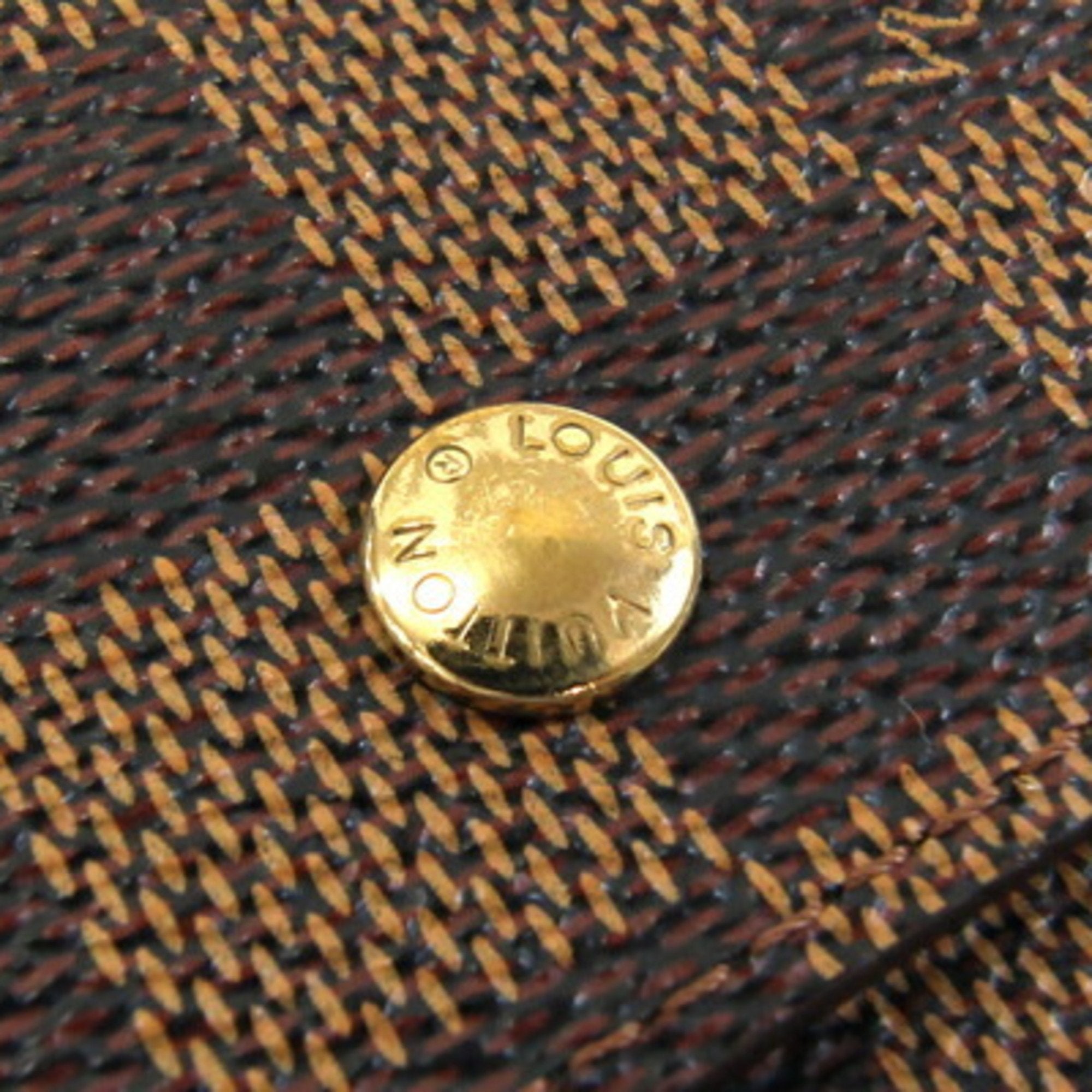 Louis Vuitton Brown Damier Canvas Wallet (Tri-Fold) (Pre-Owned)