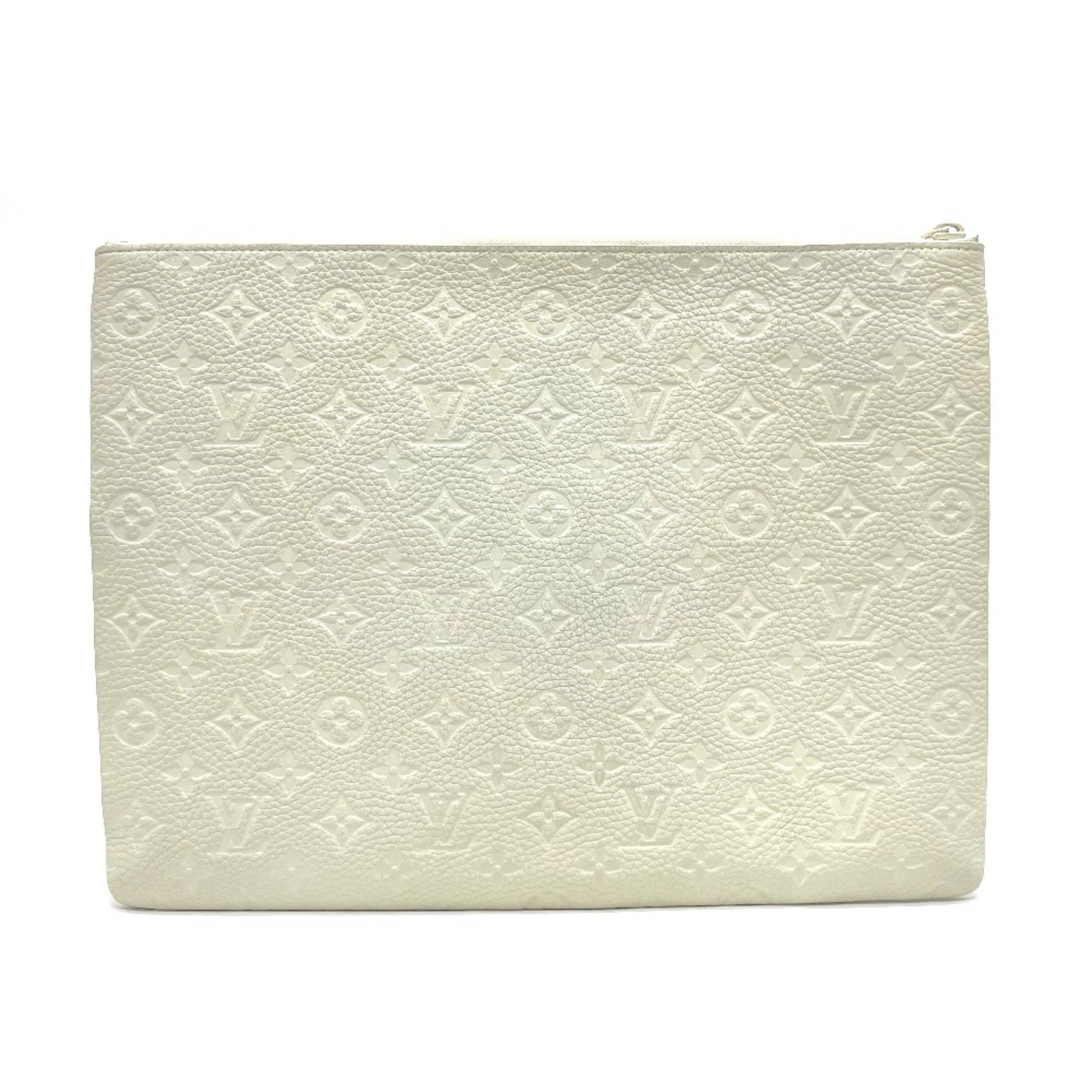 Louis Vuitton Blanc White Leather Clutch Bag Pochette (Pre-Owned)