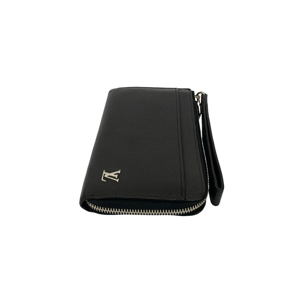 Louis Vuitton Black Leather Long Wallet (Bi-Fold) (Pre-Owned)