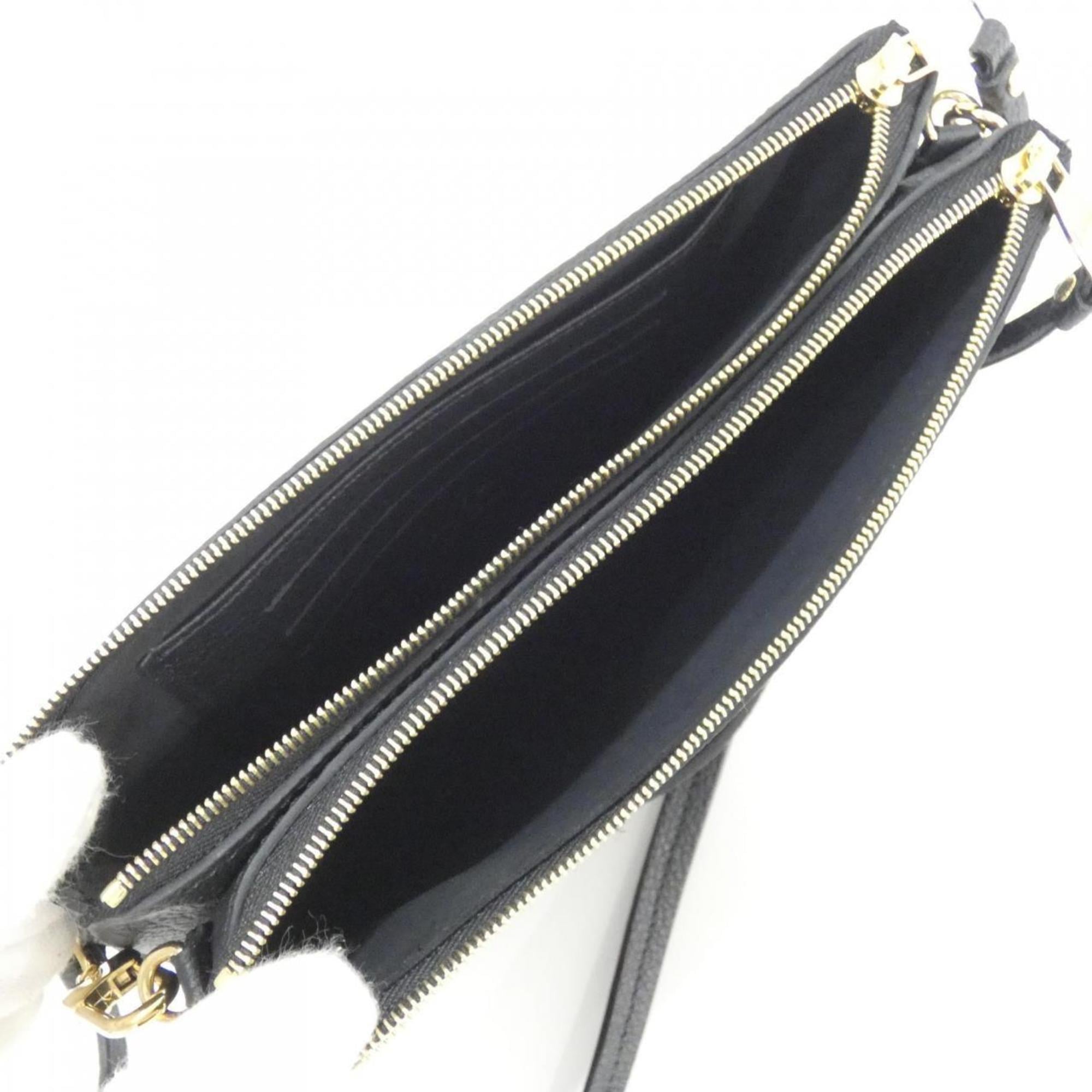 Louis Vuitton Beige Black Leather Pochette Shoulder Bag (Pre-Owned)