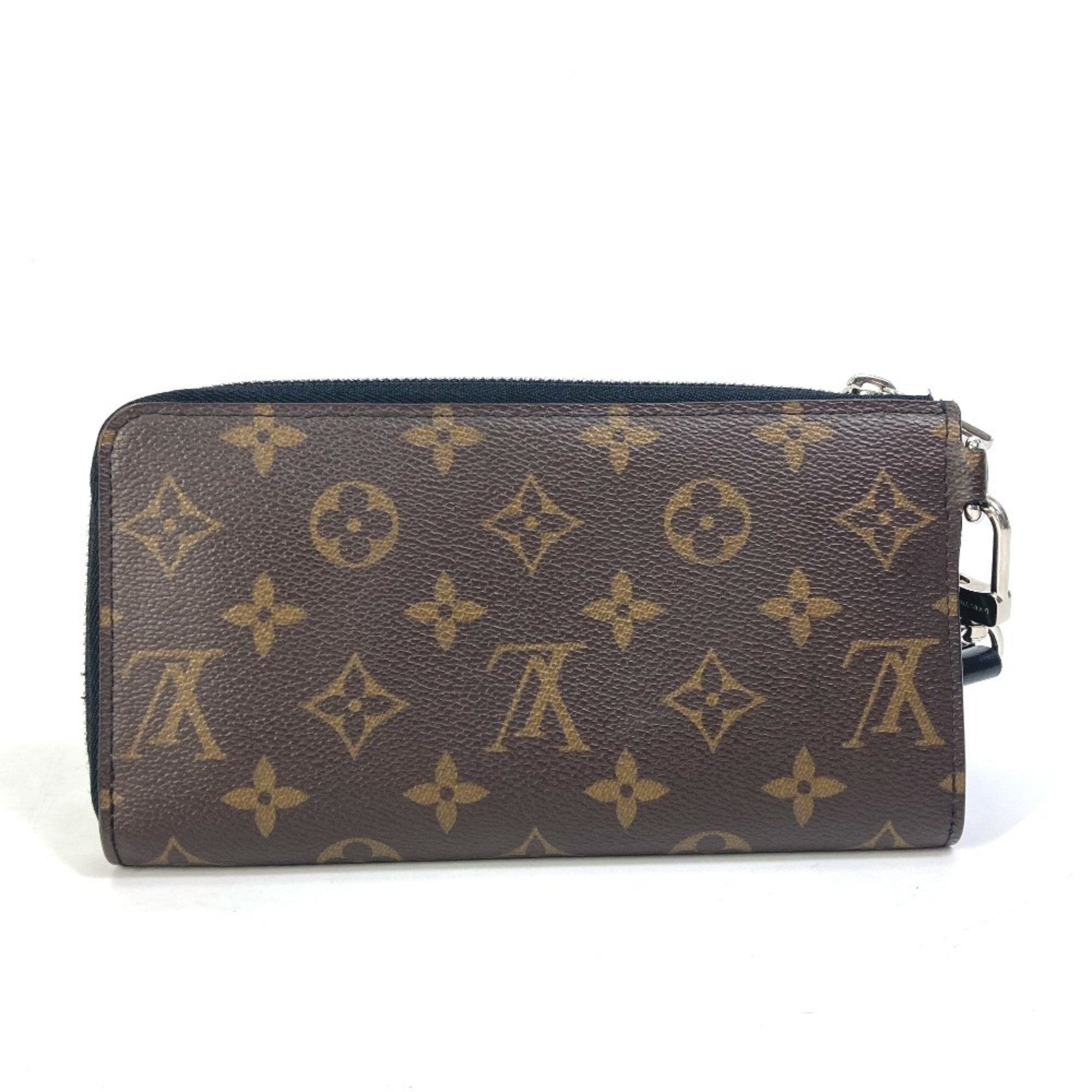 Louis Vuitton Monogram Macassar Black Brown Monogram Long Wallet (Bi-Fold) (Pre-Owned)