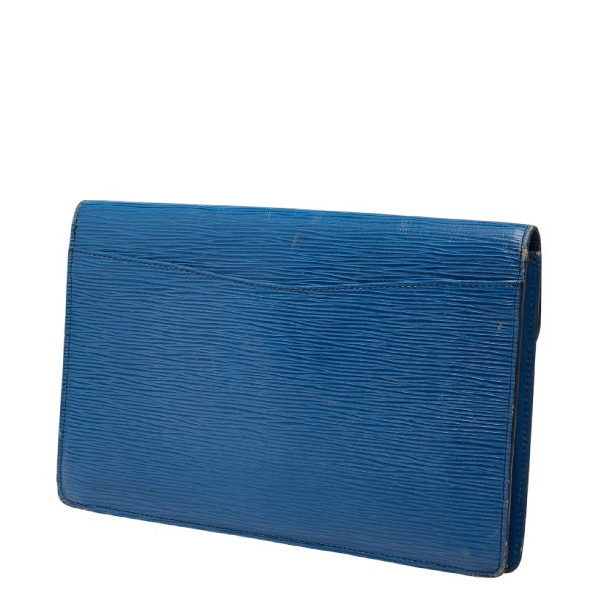 Louis Vuitton Epi Toledo Blue Leather Clutch Bag (Pre-Owned)