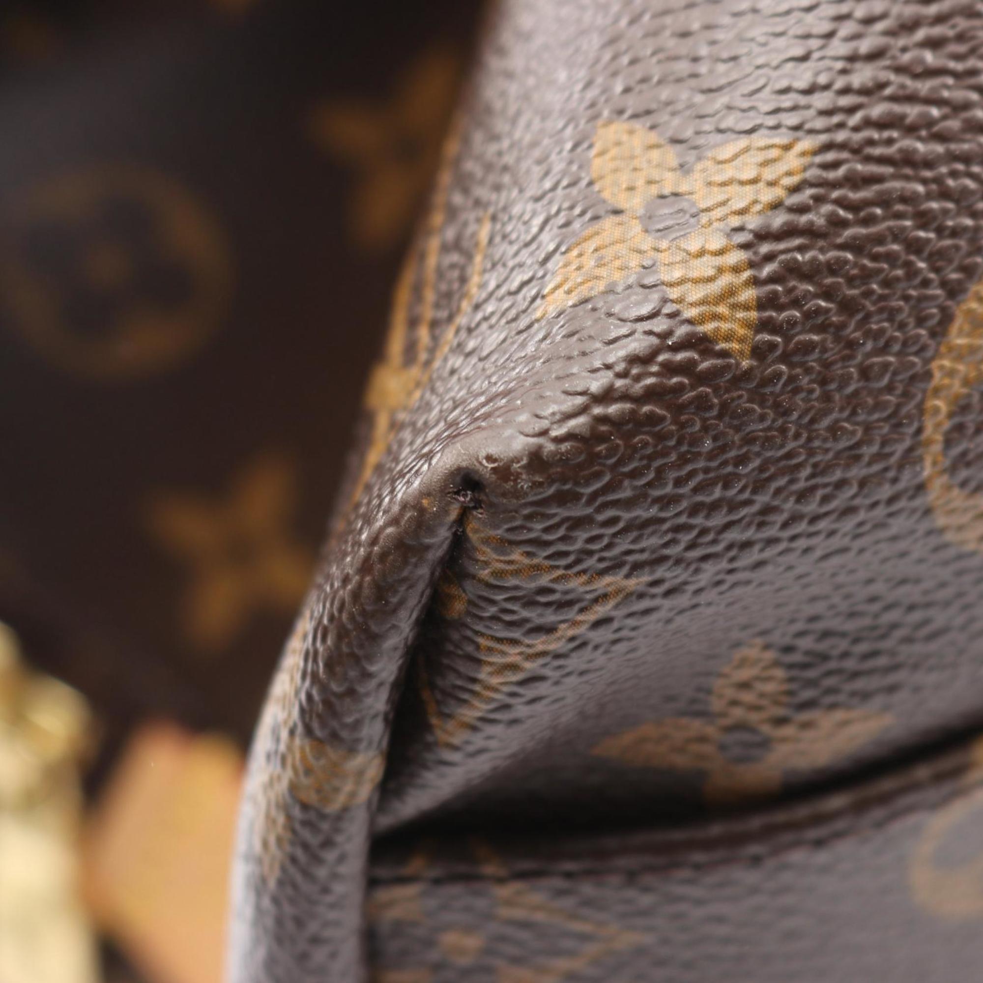 Louis Vuitton Brown Monogram Coated Canvas Leather Boston Bag (Pre-Owned)