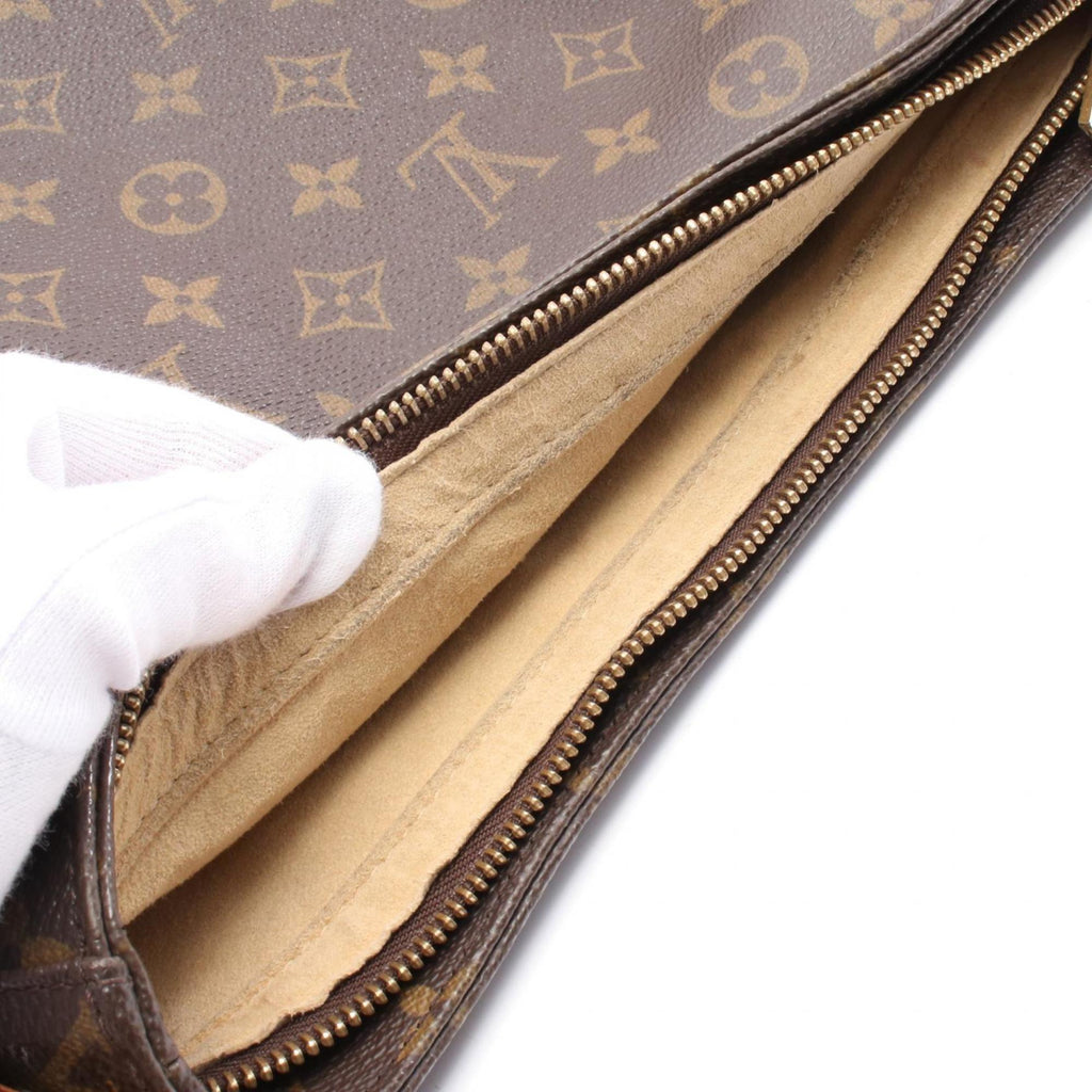 Louis Vuitton Monogram Brown Coated Canvas Leather Shoulder Bag (Pre-Owned)