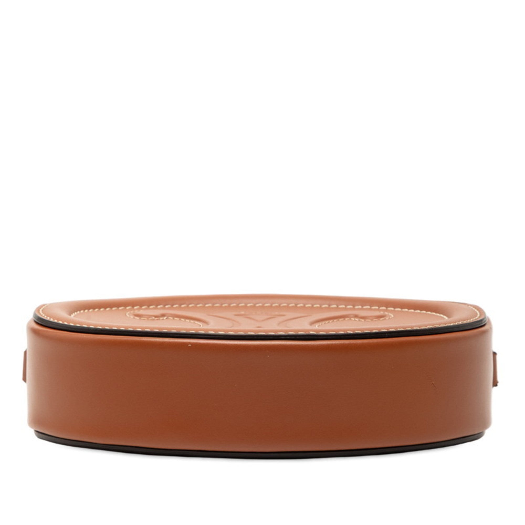 Triomphe Oval Crossbody Bag Leather