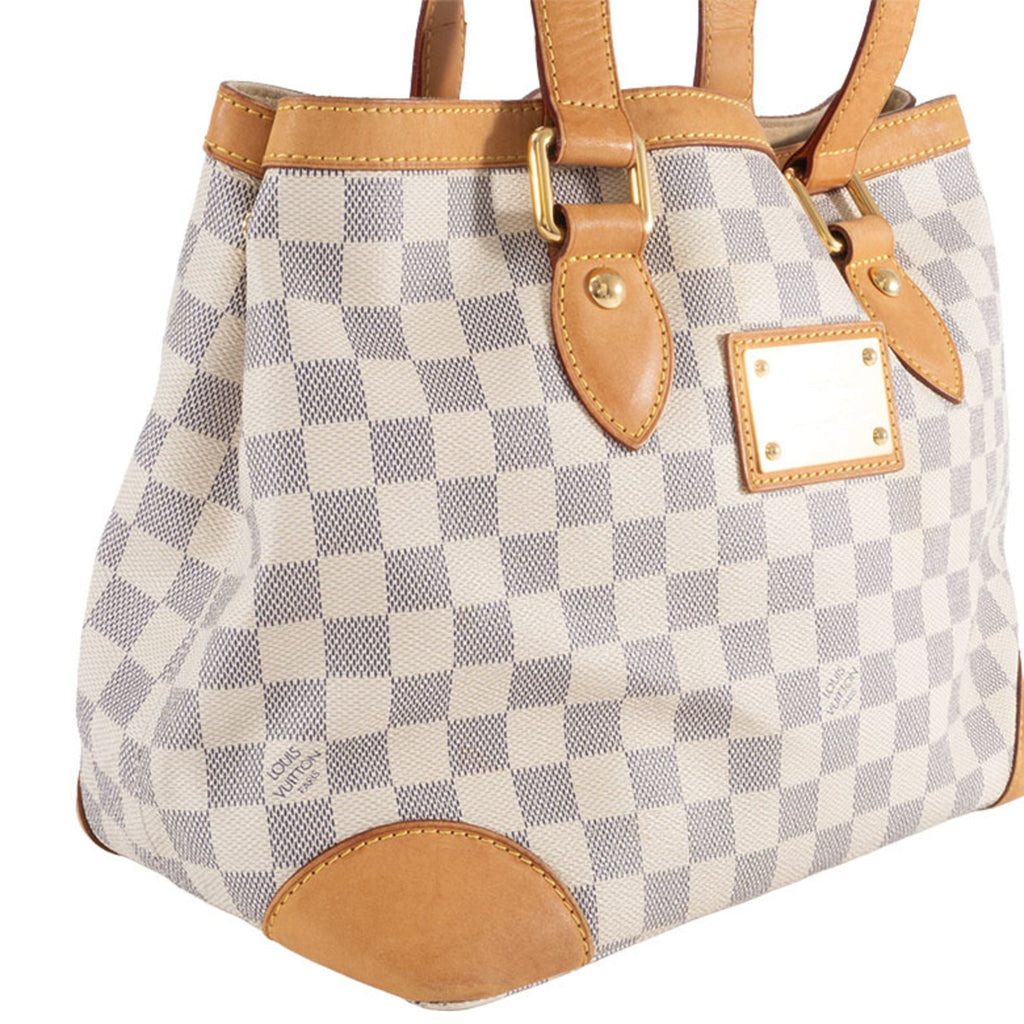 Louis Vuitton Beige Ivory White Canvas Damier Azur Handbag (Pre-Owned)