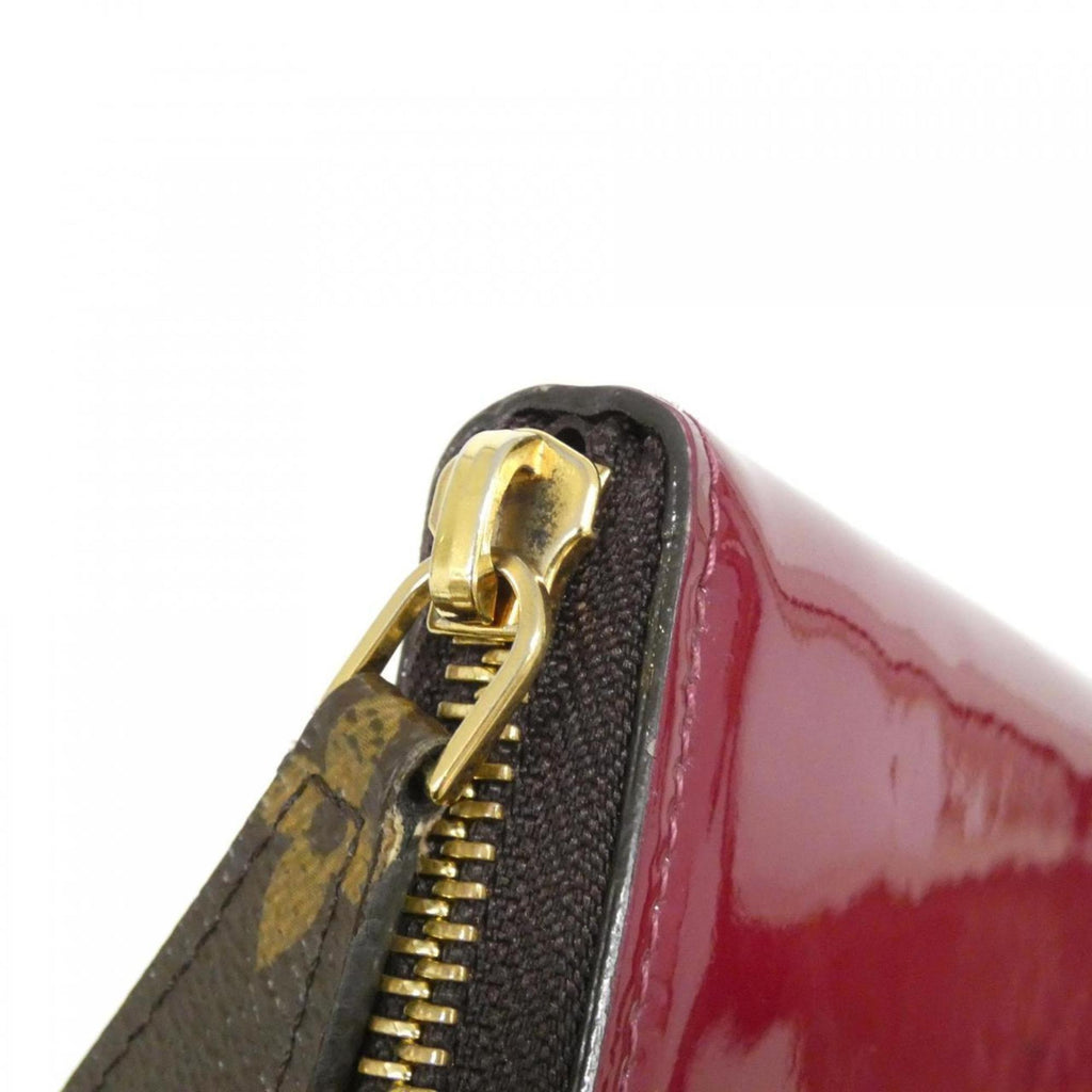 Louis Vuitton Dark Brown Magenta Pink Leather Long Wallet (Bi-Fold) (Pre-Owned)