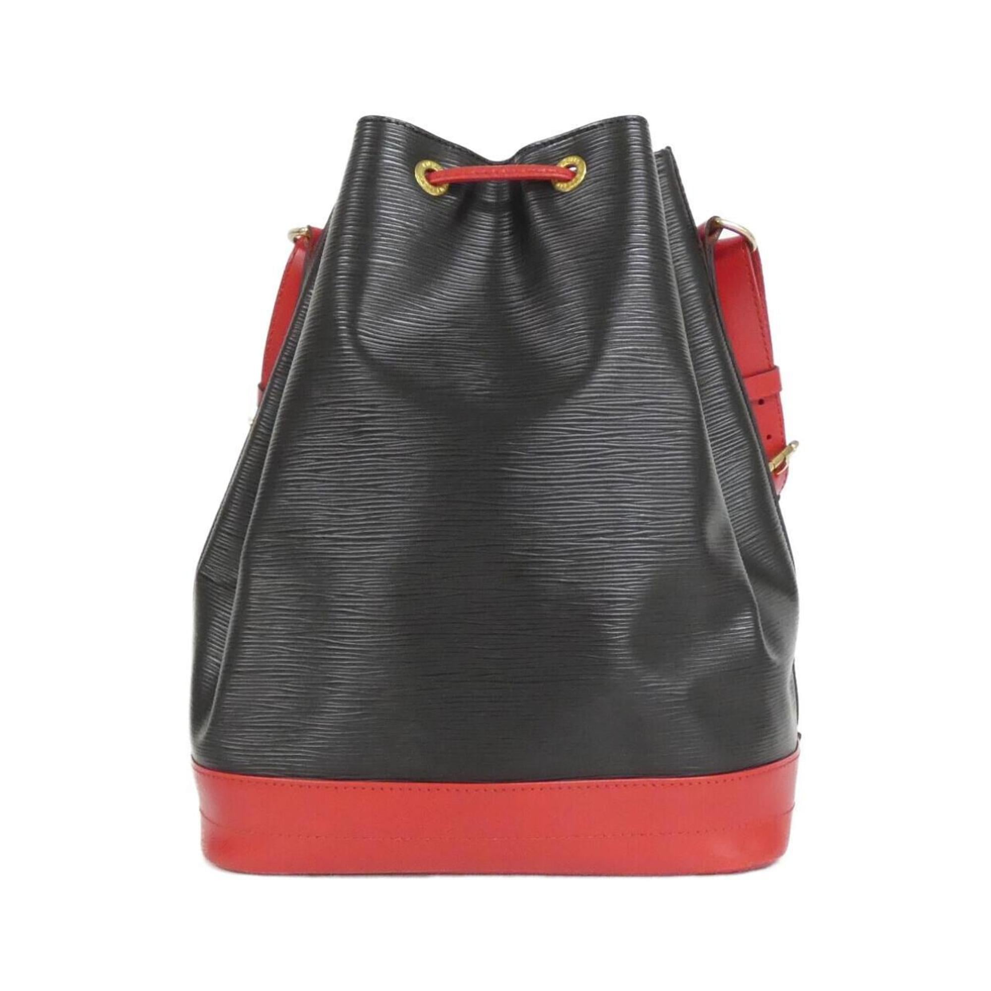 Louis Vuitton Black Red Color Leather Shoulder Bag (Pre-Owned)