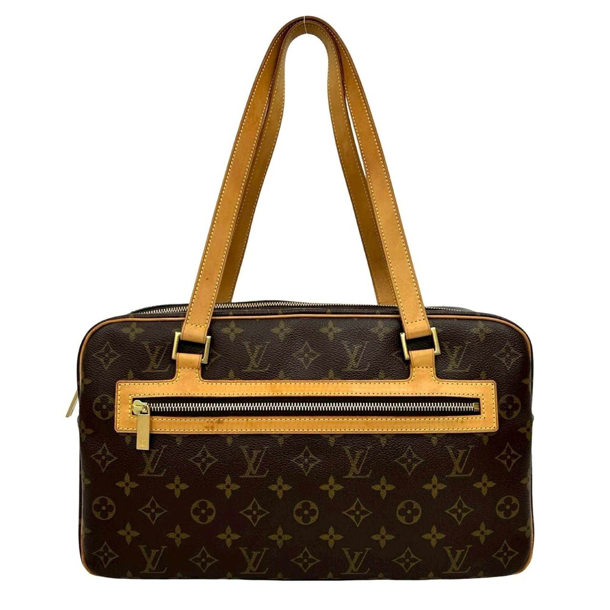 Louis Vuitton Brown Leather Pvc Shoulder Bag Tote Bag (Pre-Owned)